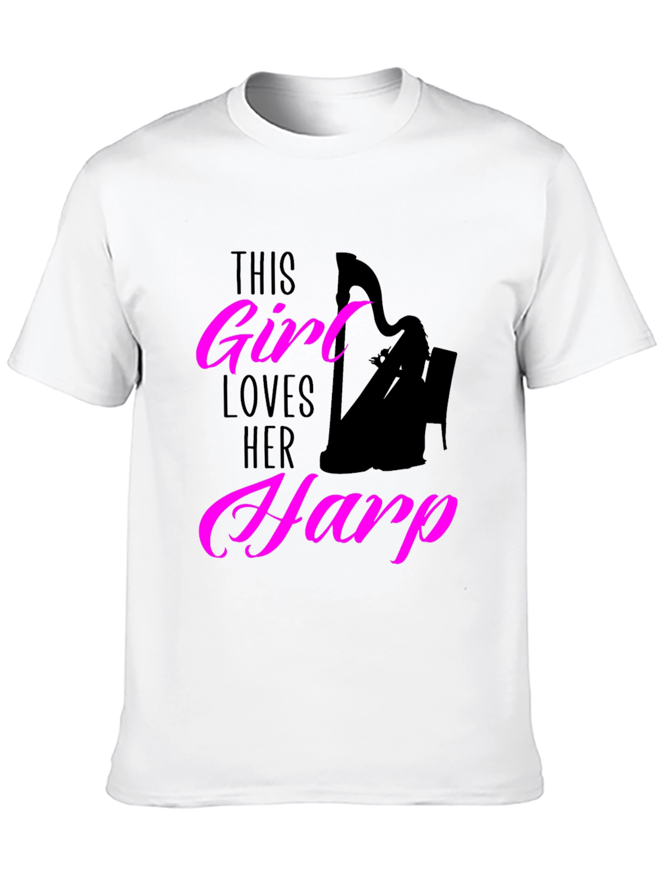 This Girl Loves Her Harp Black T-Shirt