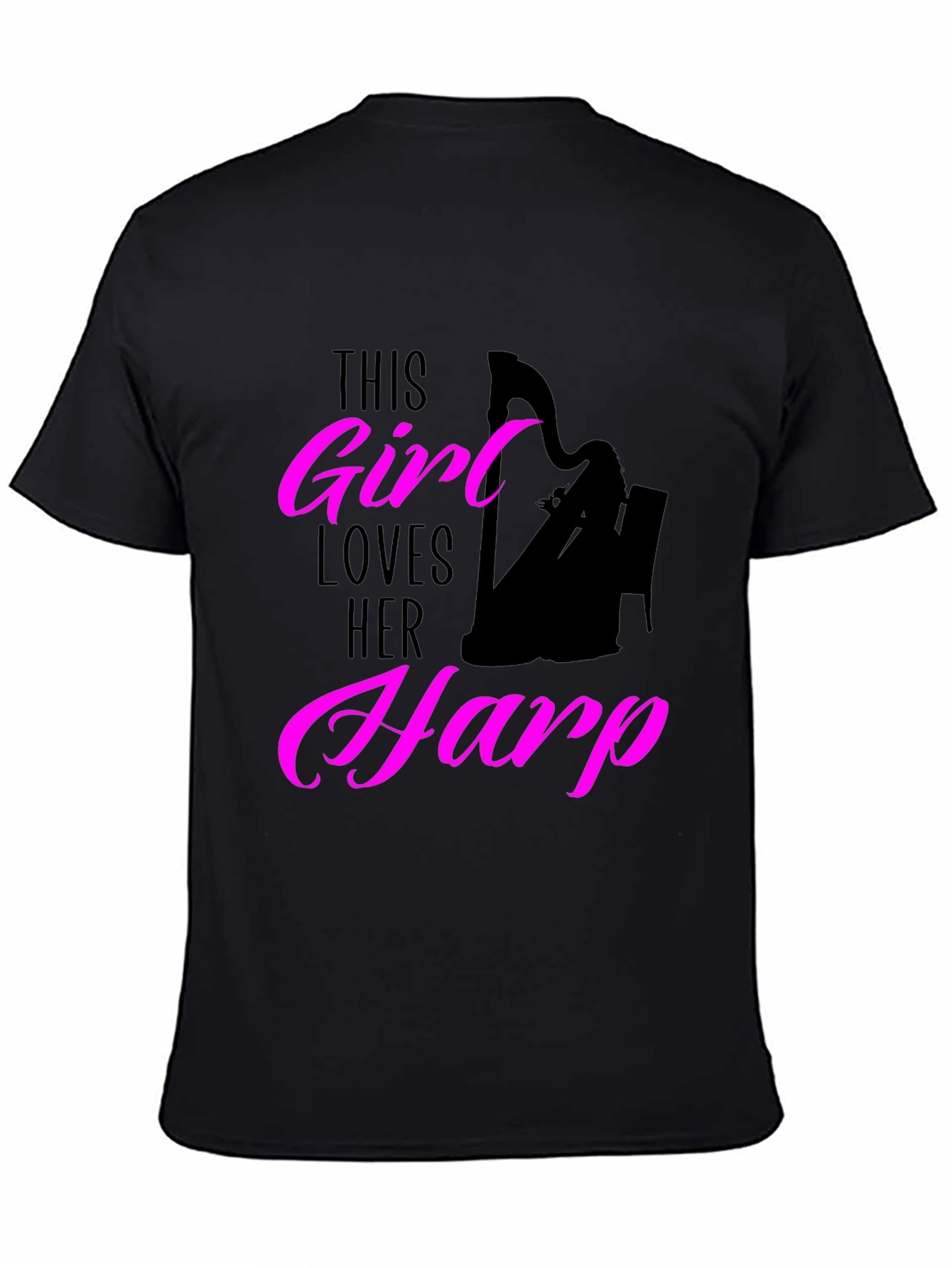 This Girl Loves Her Harp Black T-Shirt