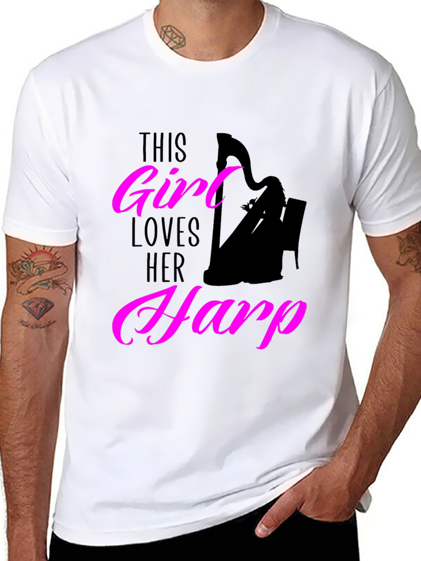 This Girl Loves Her Harp Black T-Shirt