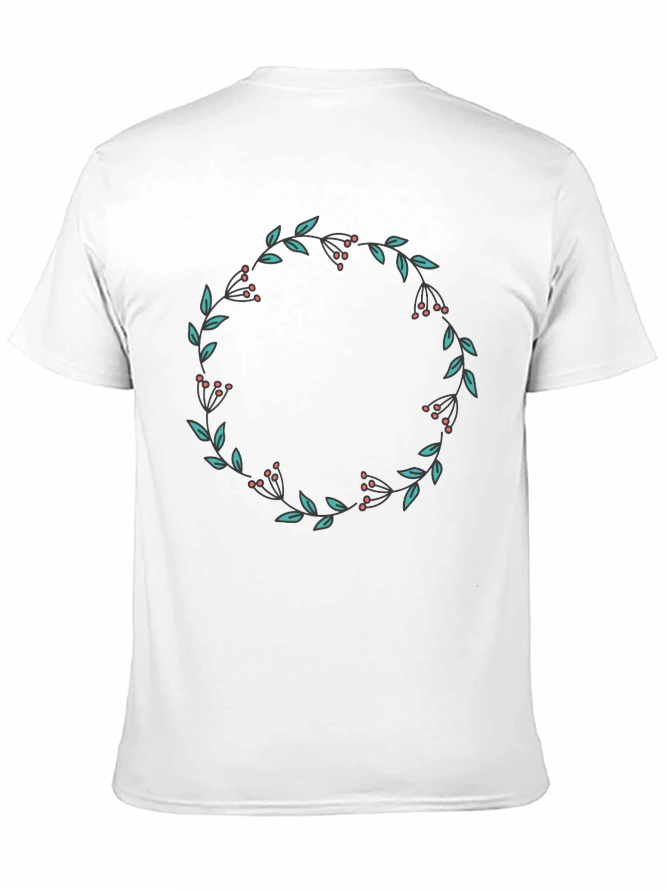 Floral Wreath Graphic Black T-Shirt