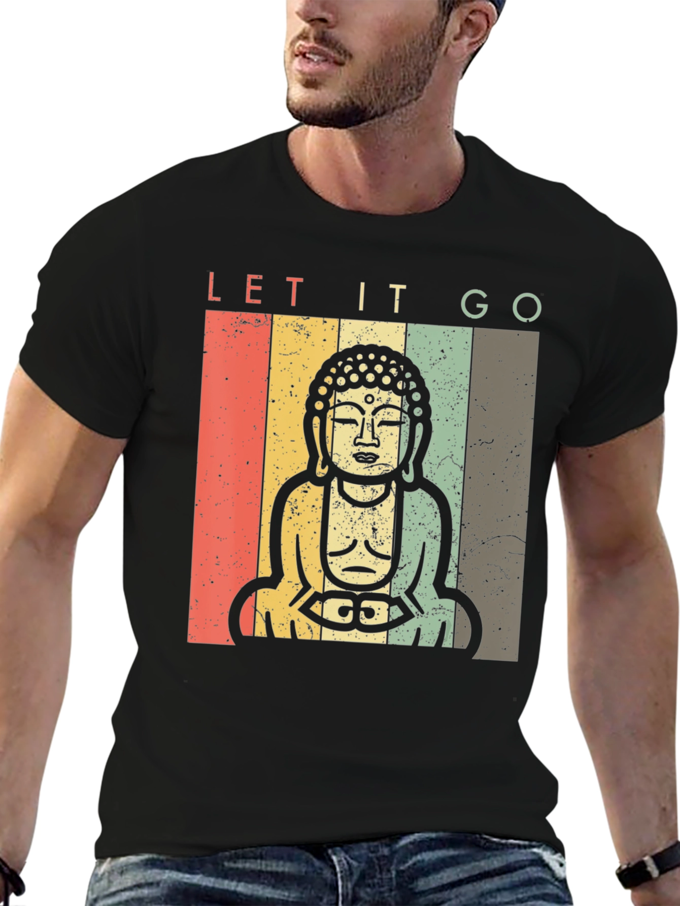 Let It Go Buddha Graphic T-Shirt - Relaxed Fit
