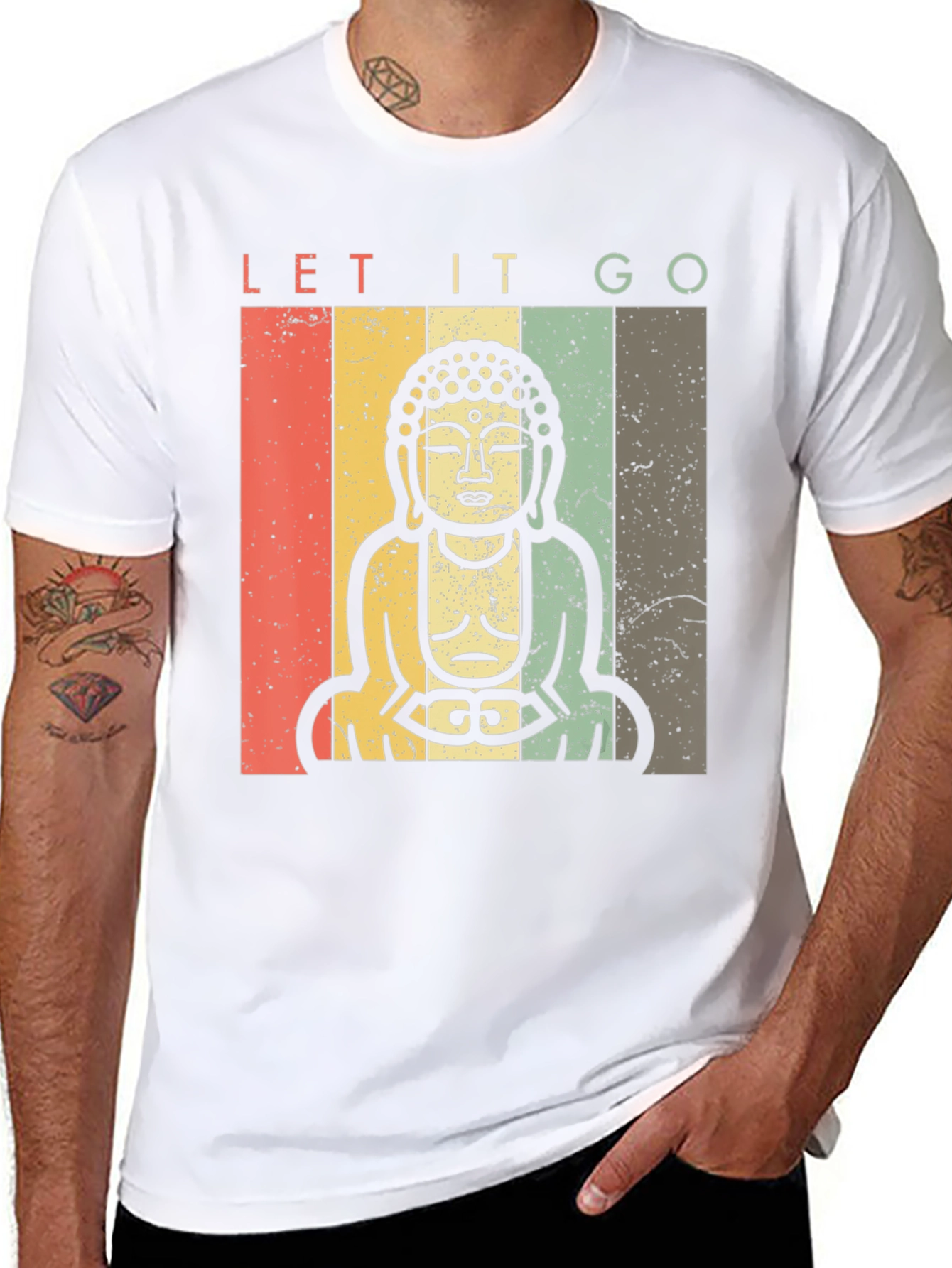 Let It Go Buddha Graphic T-Shirt - Relaxed Fit