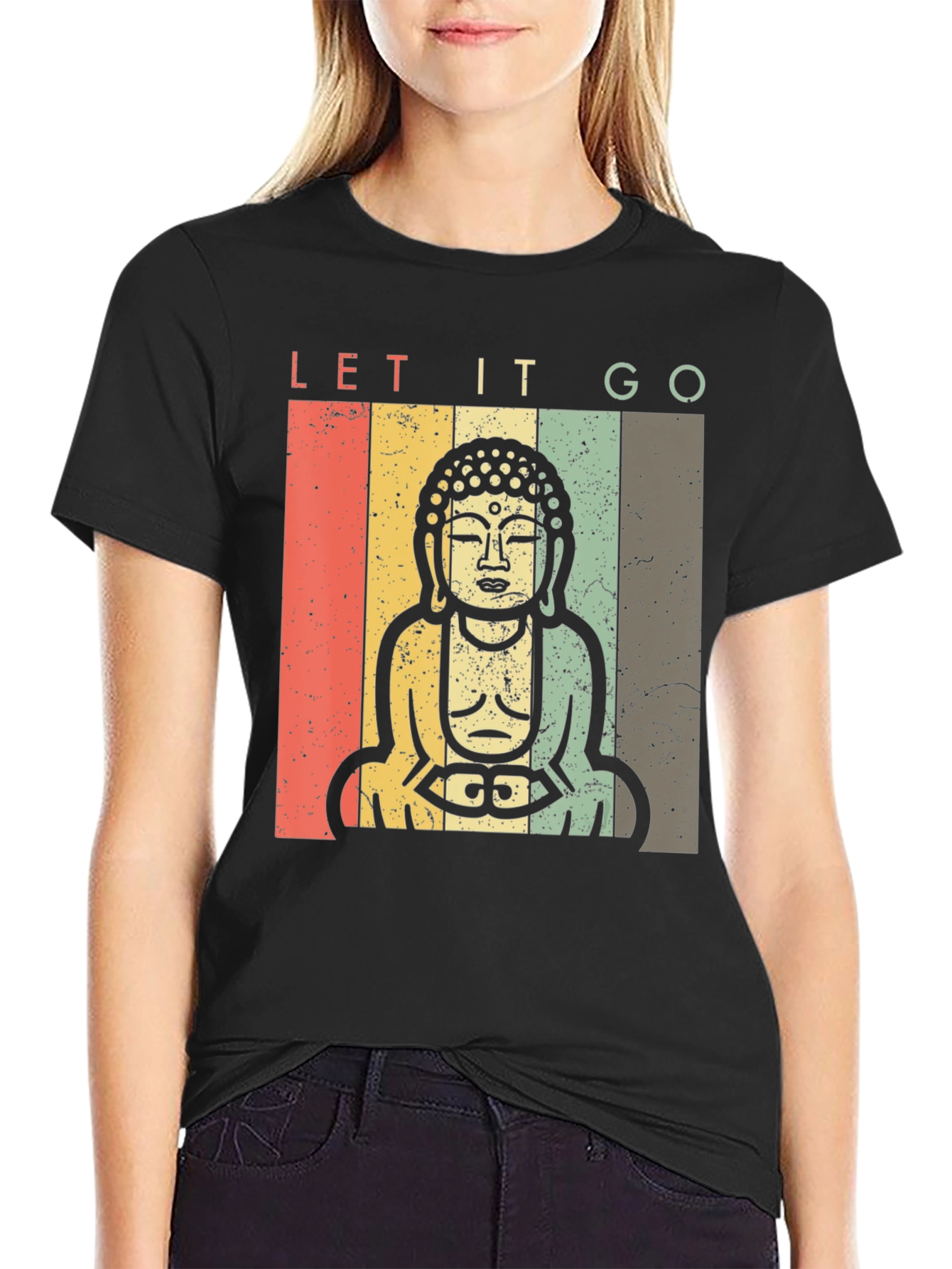 Let It Go Buddha Graphic T-Shirt - Relaxed Fit