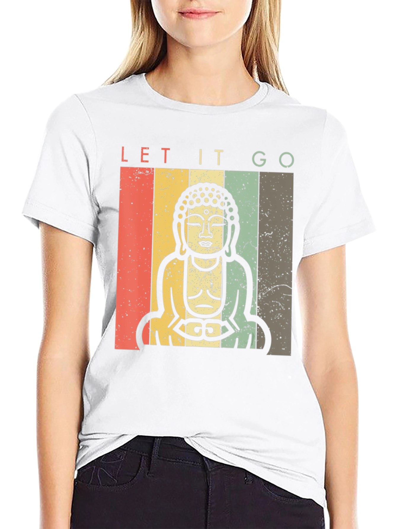 Let It Go Buddha Graphic T-Shirt - Relaxed Fit