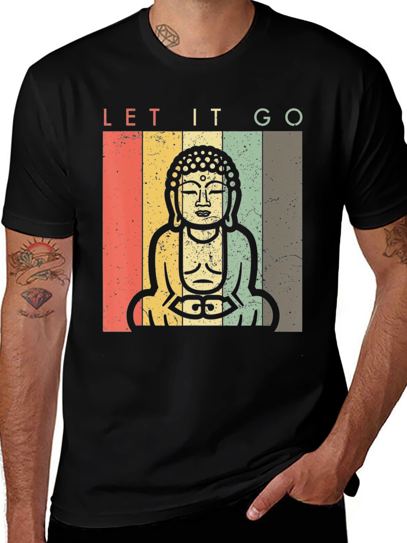 Let It Go Buddha Graphic T-Shirt - Relaxed Fit