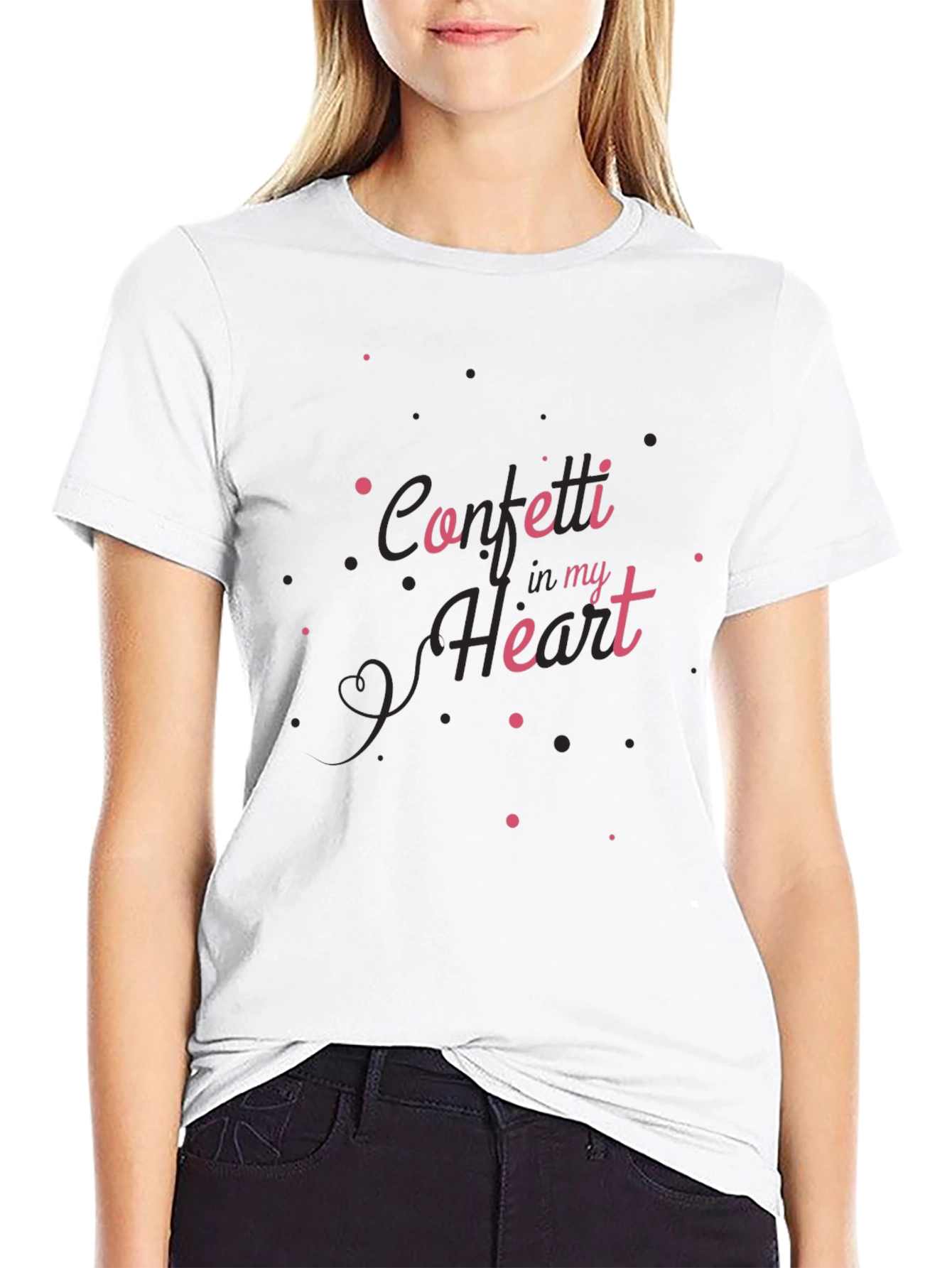 Confetti in my Heart Black Tee