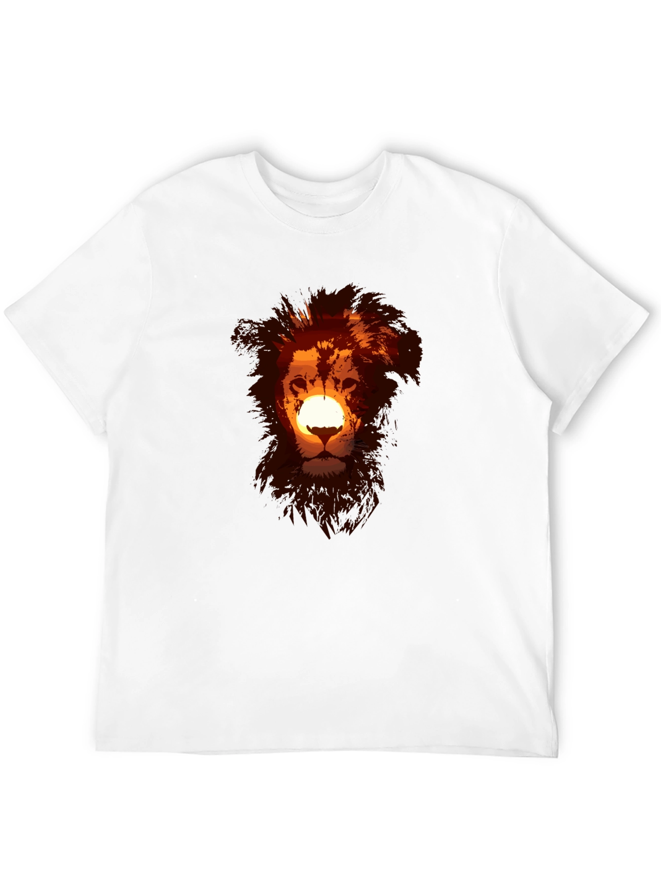 Lion Sunset Graphic Tee - Soft Cotton Blend
