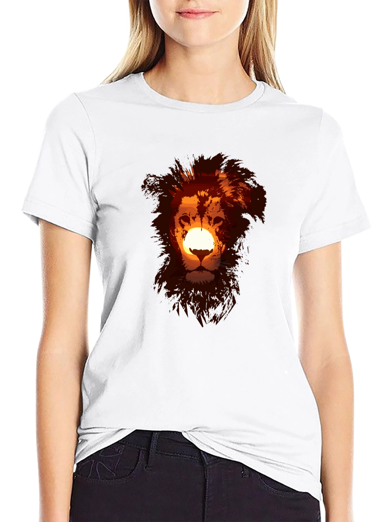 Lion Sunset Graphic Tee - Soft Cotton Blend