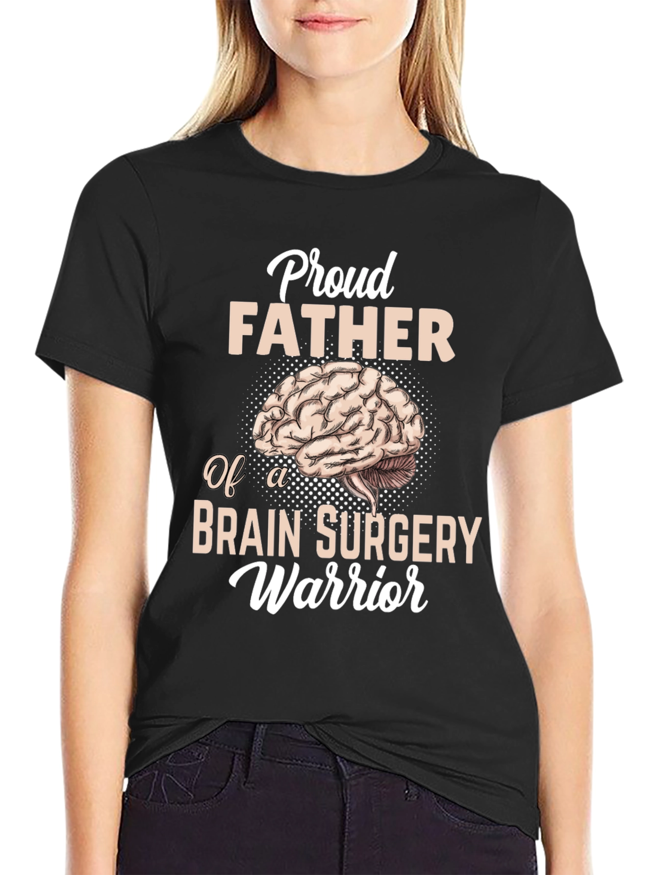Proud Father Brain Surgery Warrior Graphic T-Shirt
