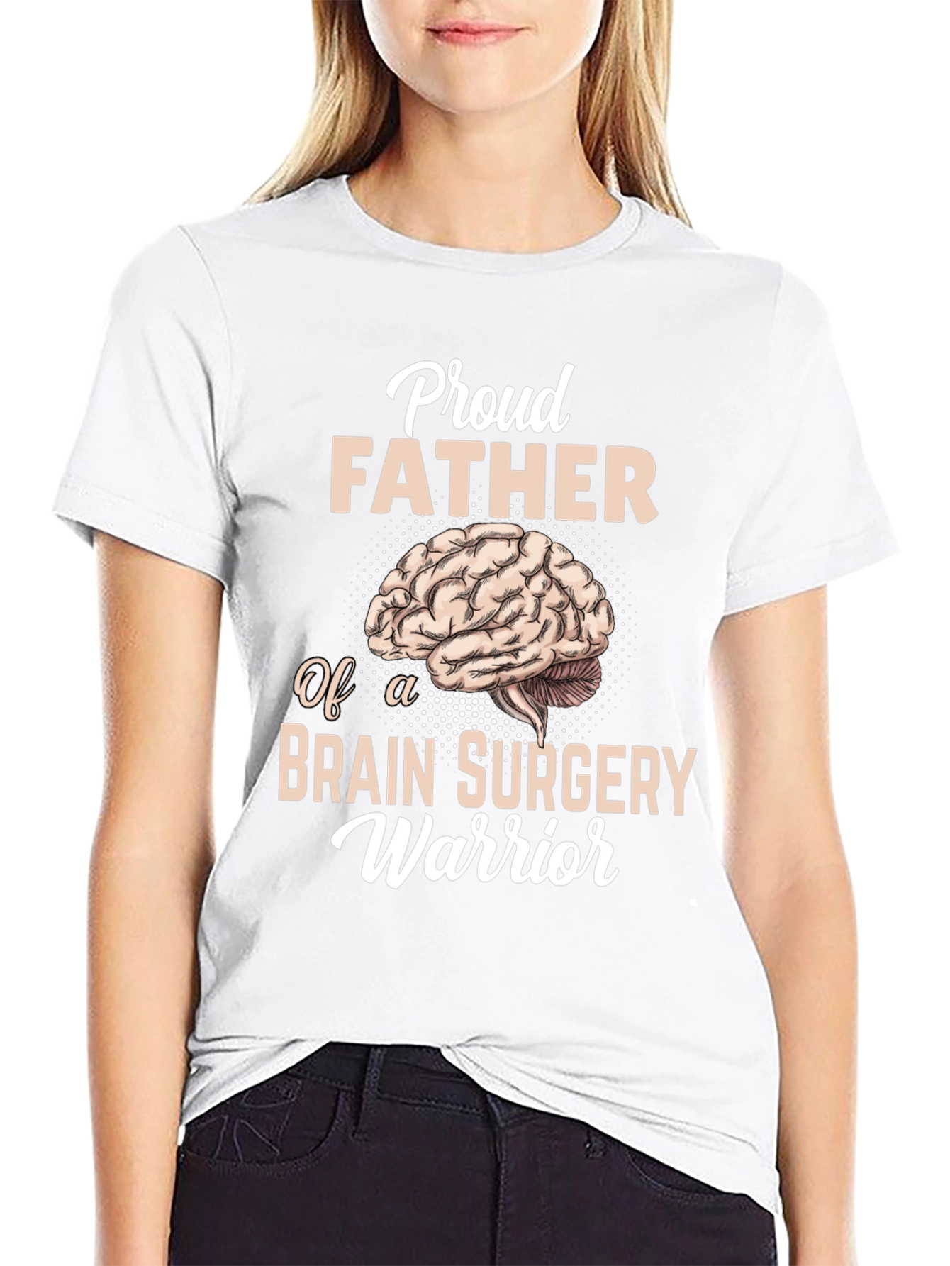 Proud Father Brain Surgery Warrior Graphic T-Shirt