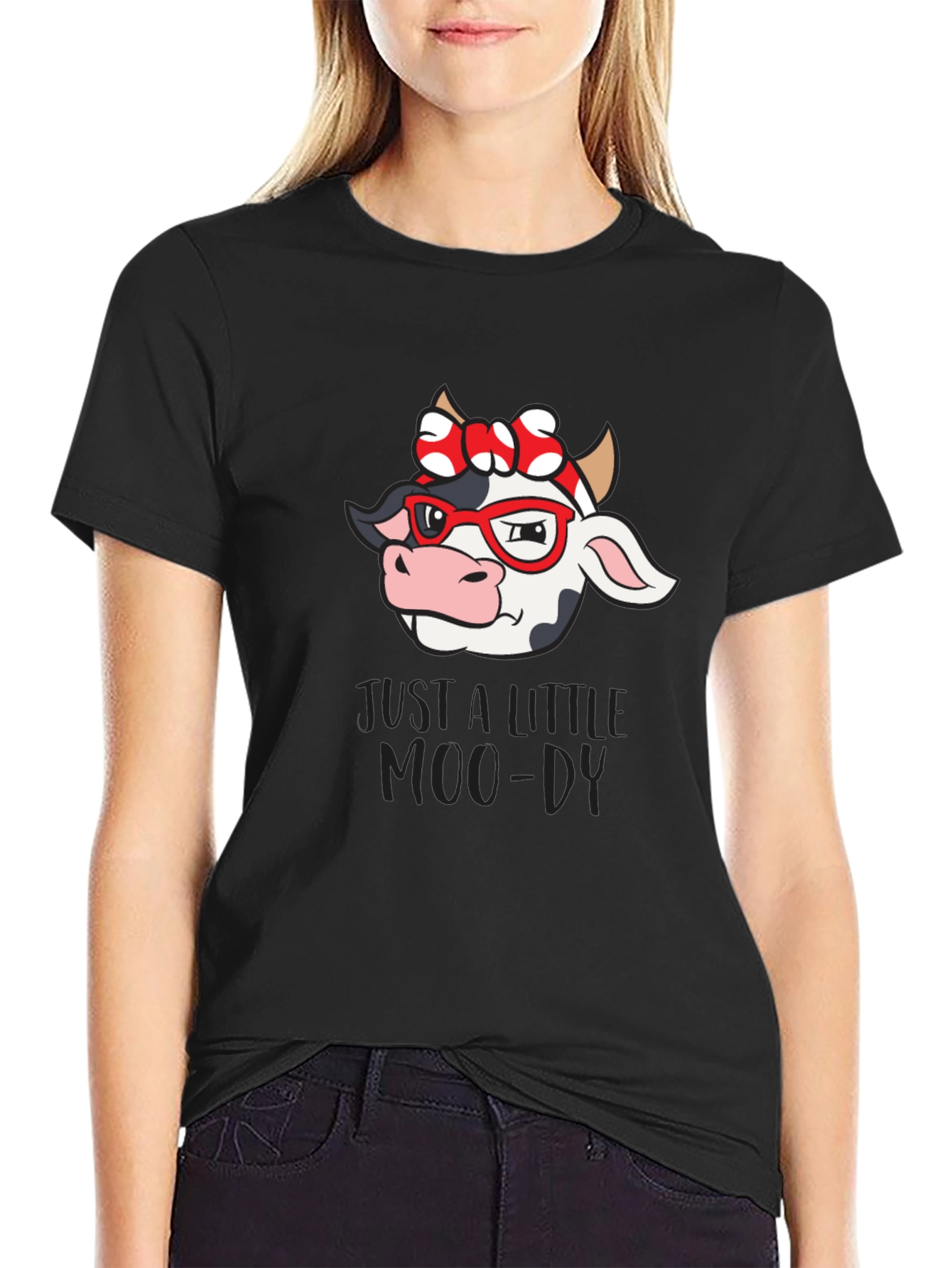 Just a Little Moo-dy Cow Graphic Tee