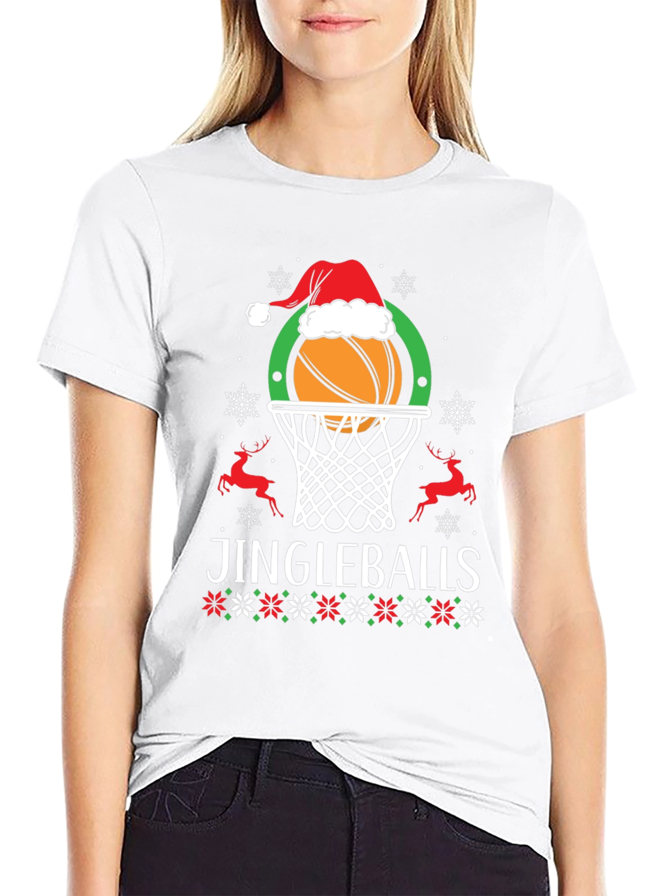 Jingleballs Basketball Christmas Graphic Tee