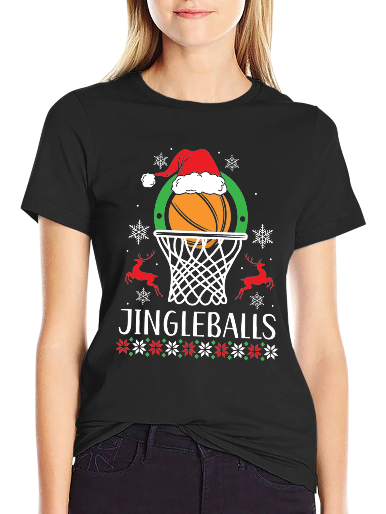 Jingleballs Basketball Christmas Graphic Tee