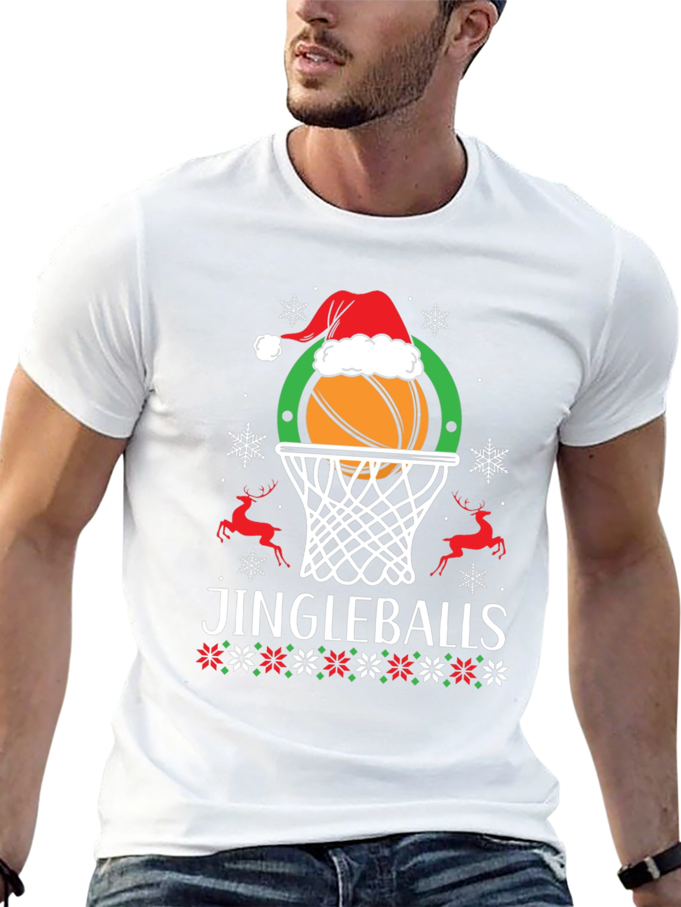 Jingleballs Basketball Christmas Graphic Tee