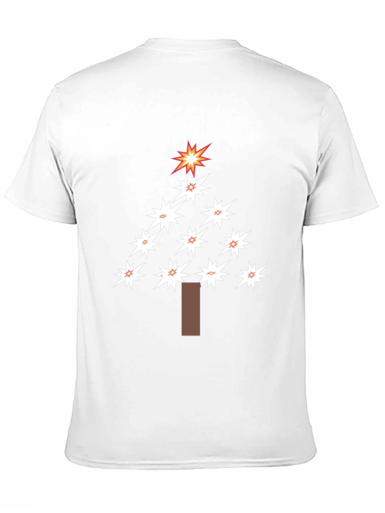 Festive Star Christmas Tree Black T-Shirt