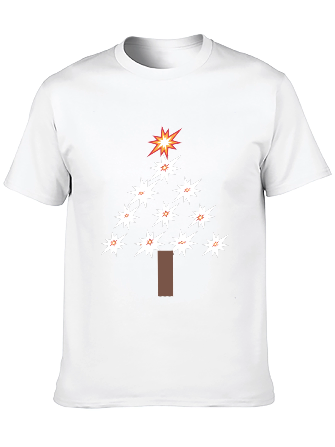 Festive Star Christmas Tree Black T-Shirt