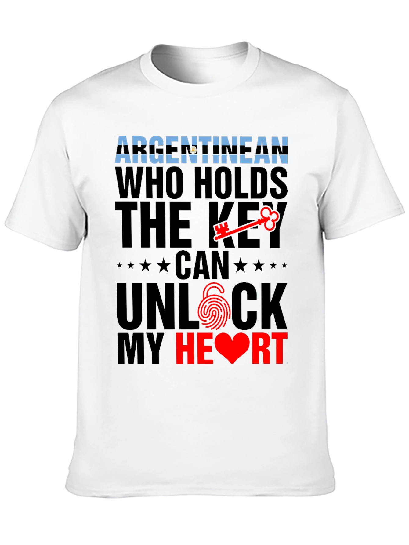 Argentinian Key to My Heart Black Graphic Tee