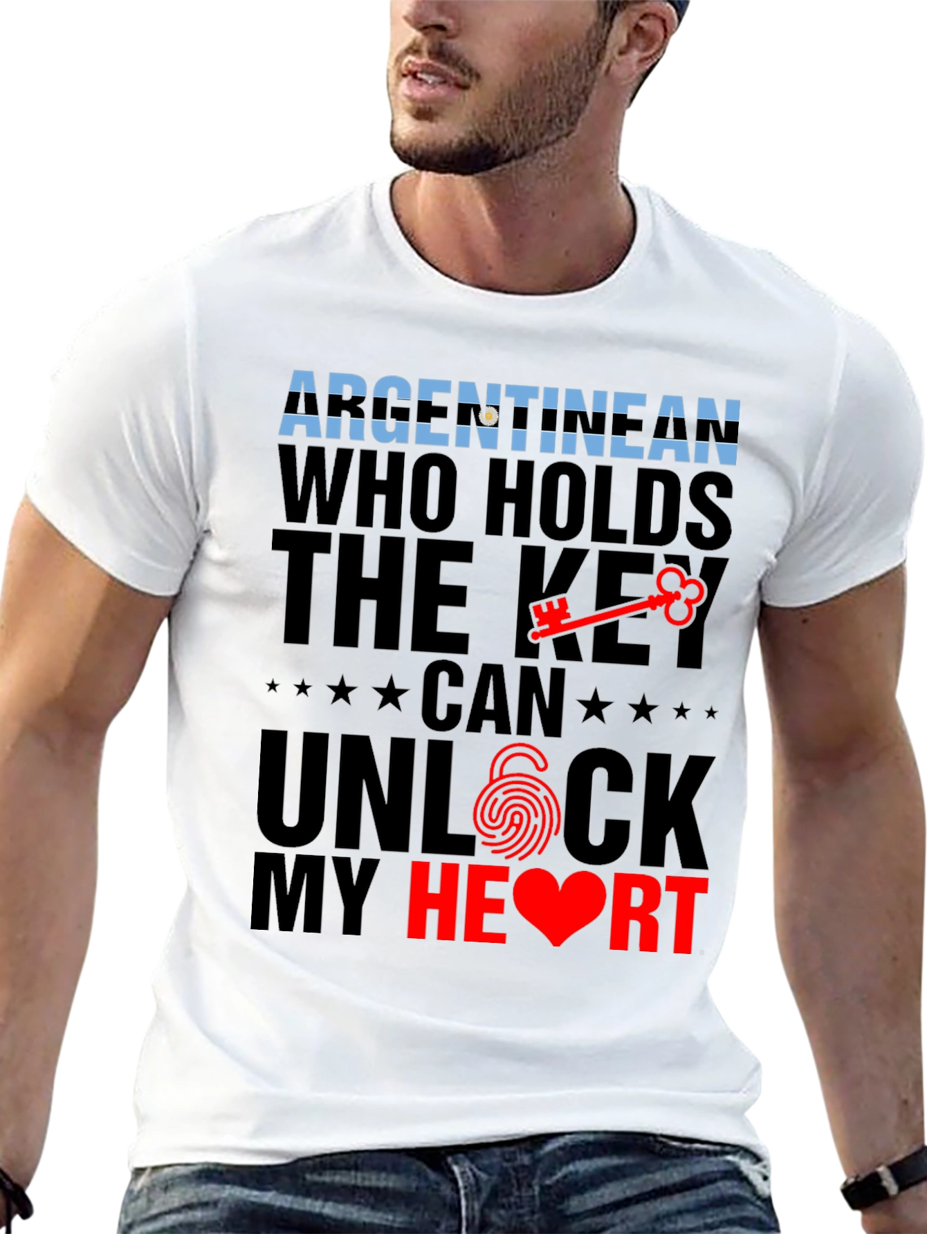 Argentinian Key to My Heart Black Graphic Tee