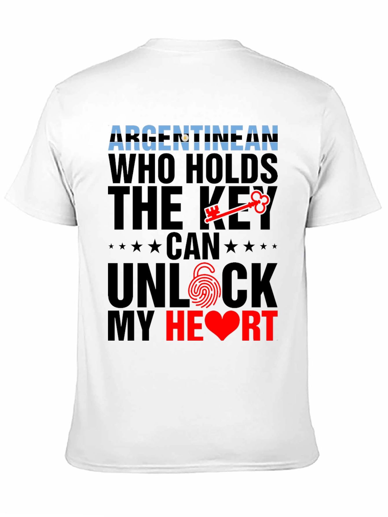 Argentinian Key to My Heart Black Graphic Tee