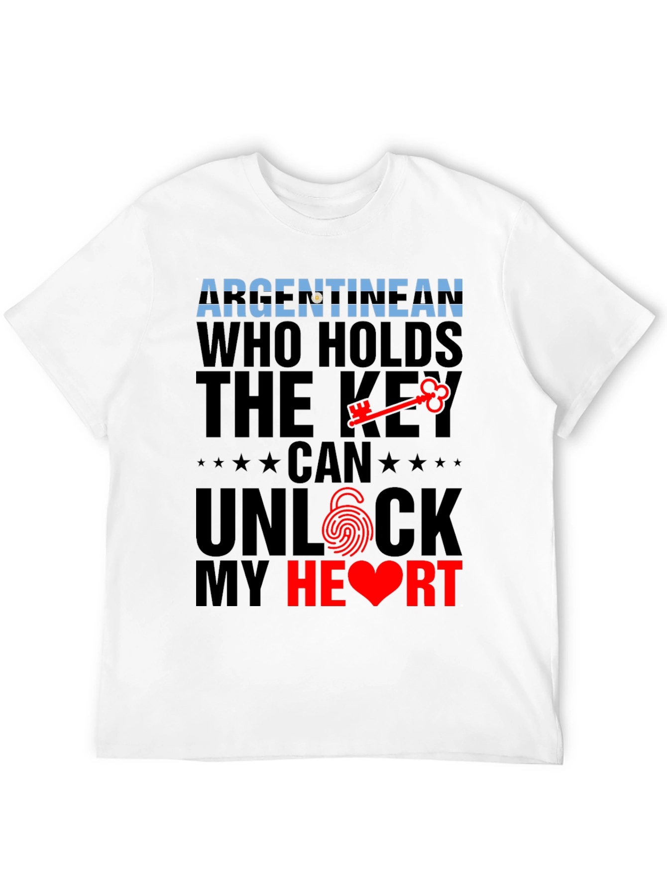 Argentinian Key to My Heart Black Graphic Tee