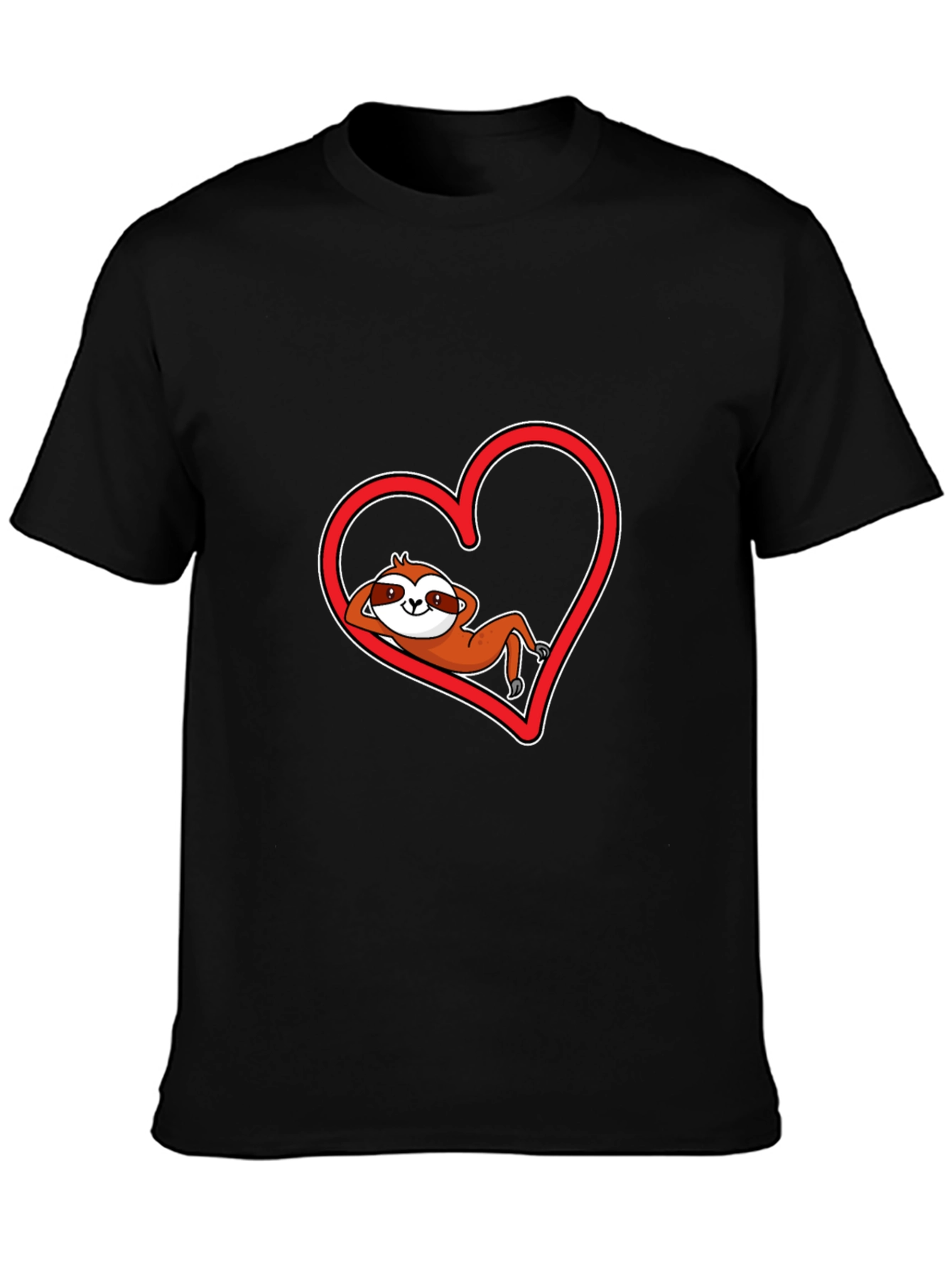 Sloth Heart Graphic Tee - Relaxed Valentines Day
