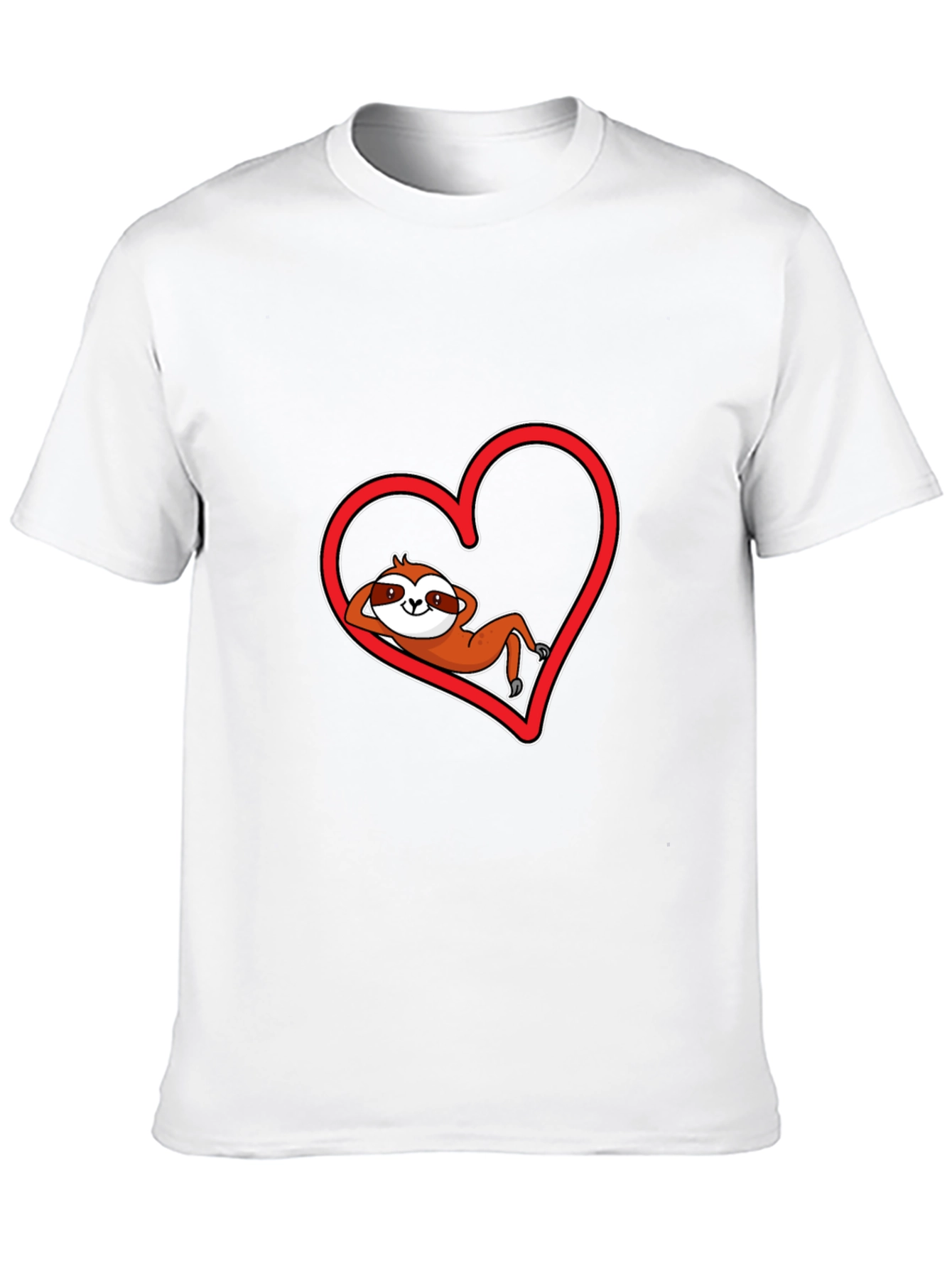Sloth Heart Graphic Tee - Relaxed Valentines Day
