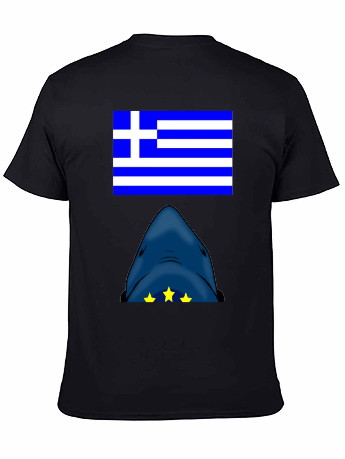 Greek Flag Shark T-Shirt - Novelty Graphic Tee