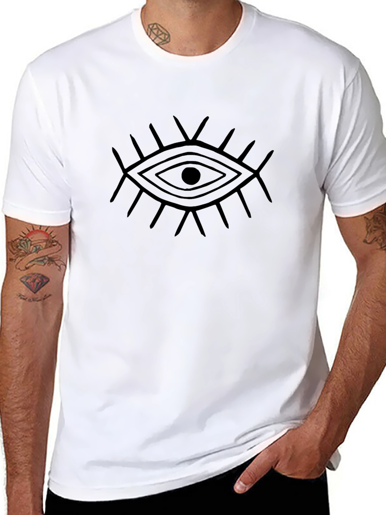 Eye Graphic Black T-Shirt for Men