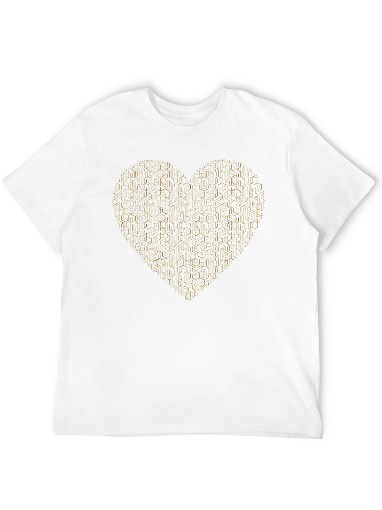 Geometric Heart Graphic Tee - Black