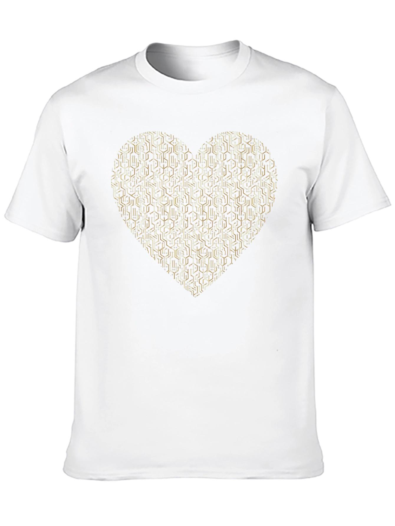 Geometric Heart Graphic Tee - Black