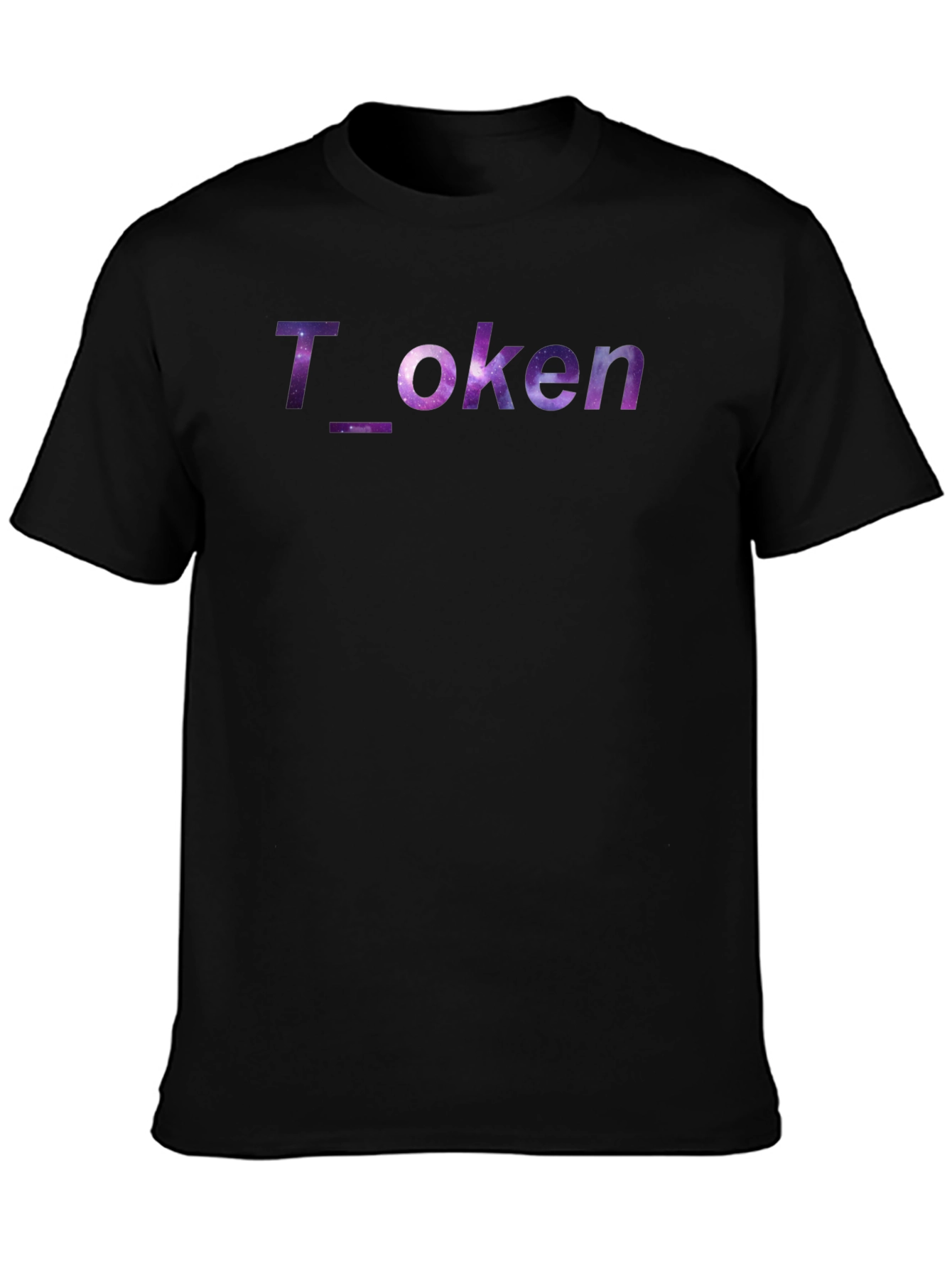 Galaxy Token Graphic Black Tee - Trendy Universe Design