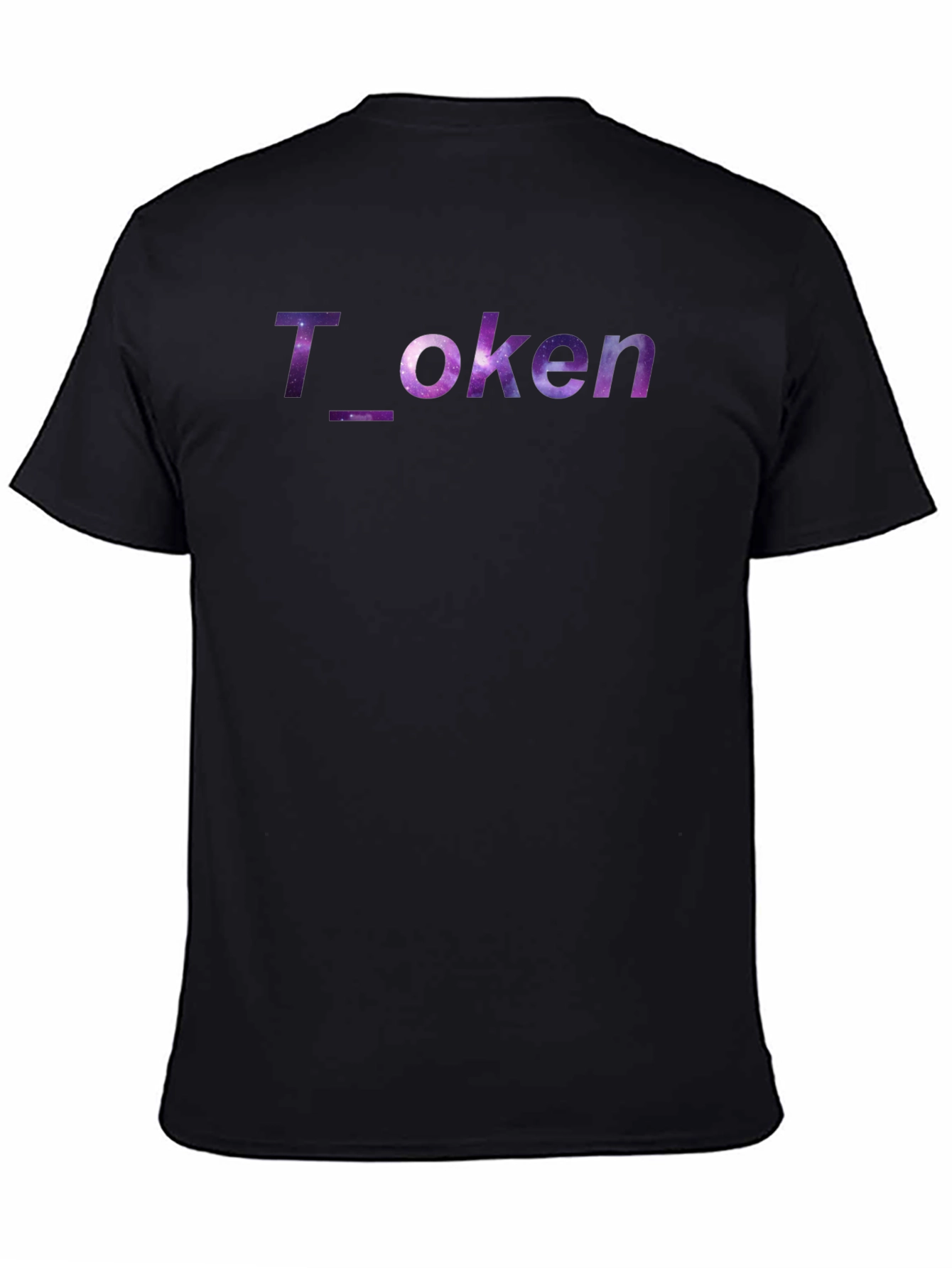 Galaxy Token Graphic Black Tee - Trendy Universe Design