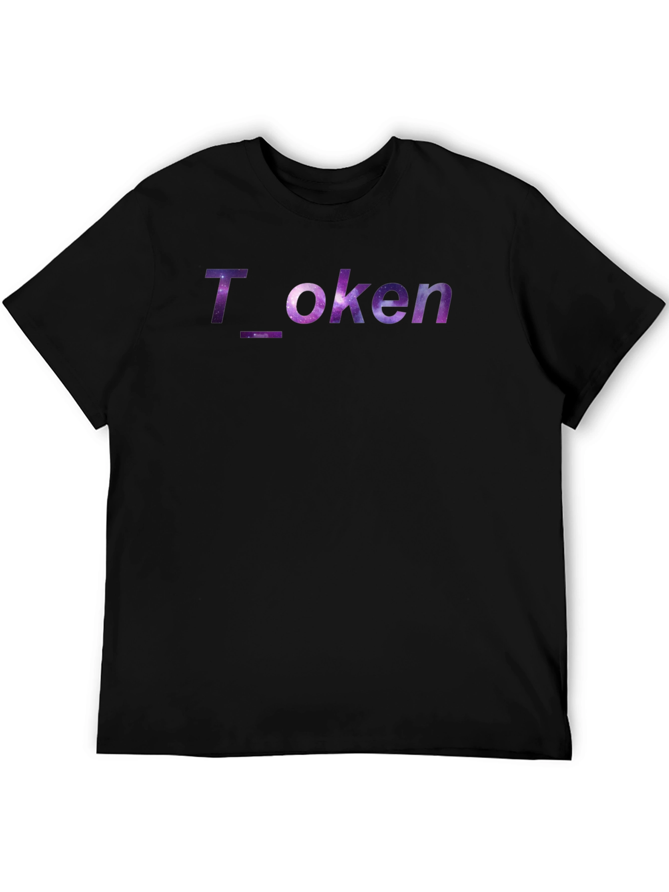 Galaxy Token Graphic Black Tee - Trendy Universe Design