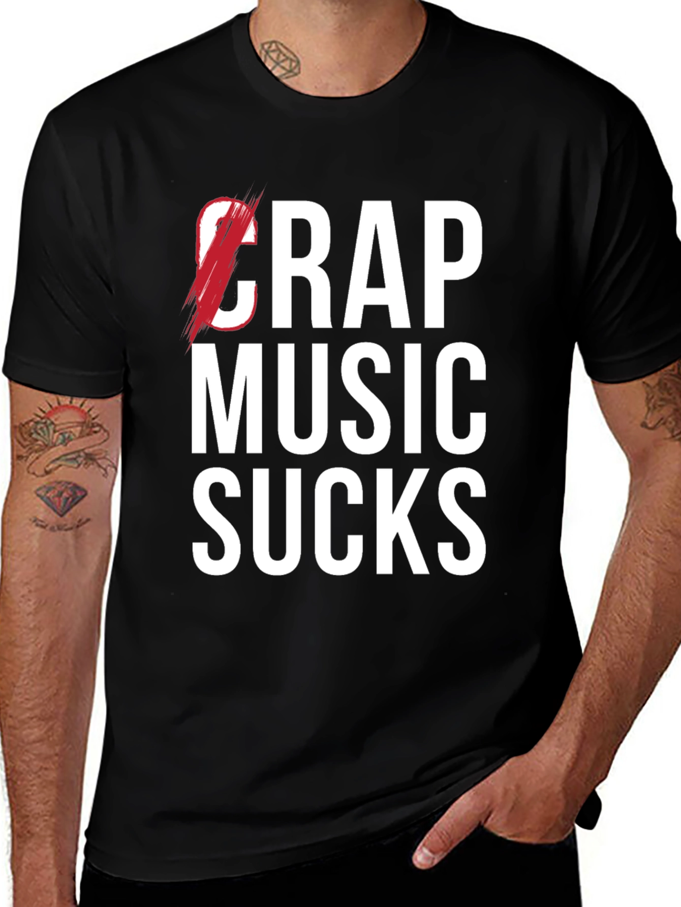 Crap Music Sucks Graphic Tee