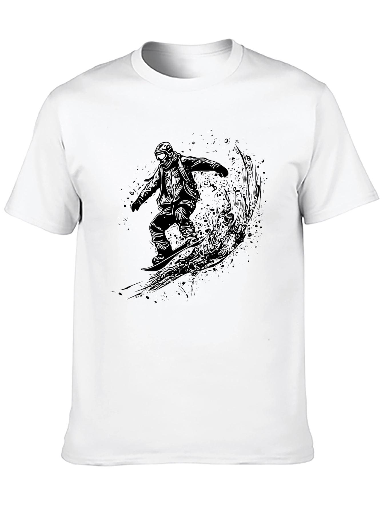 Mens Black Snowboarder Graphic Tee