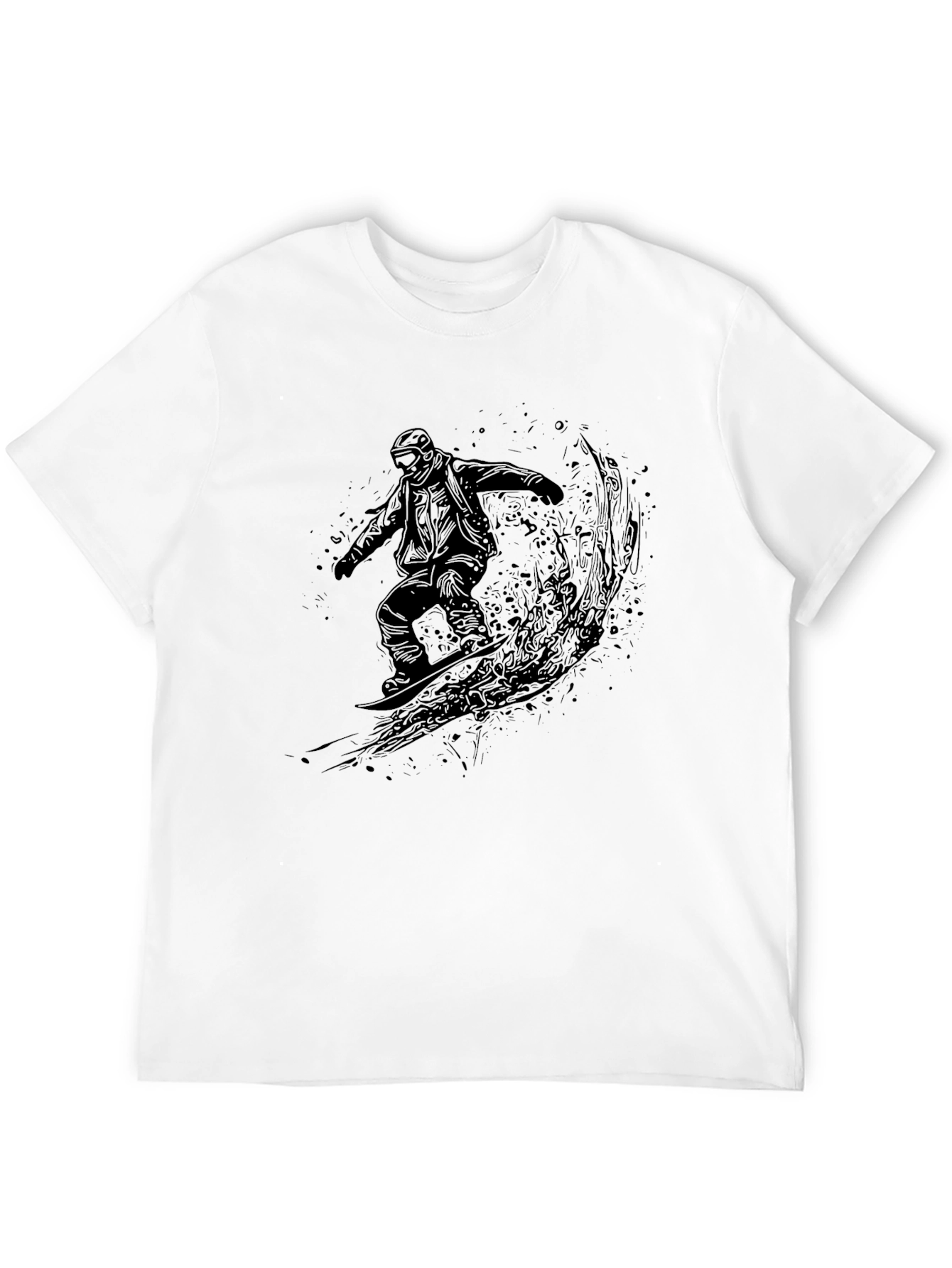 Mens Black Snowboarder Graphic Tee