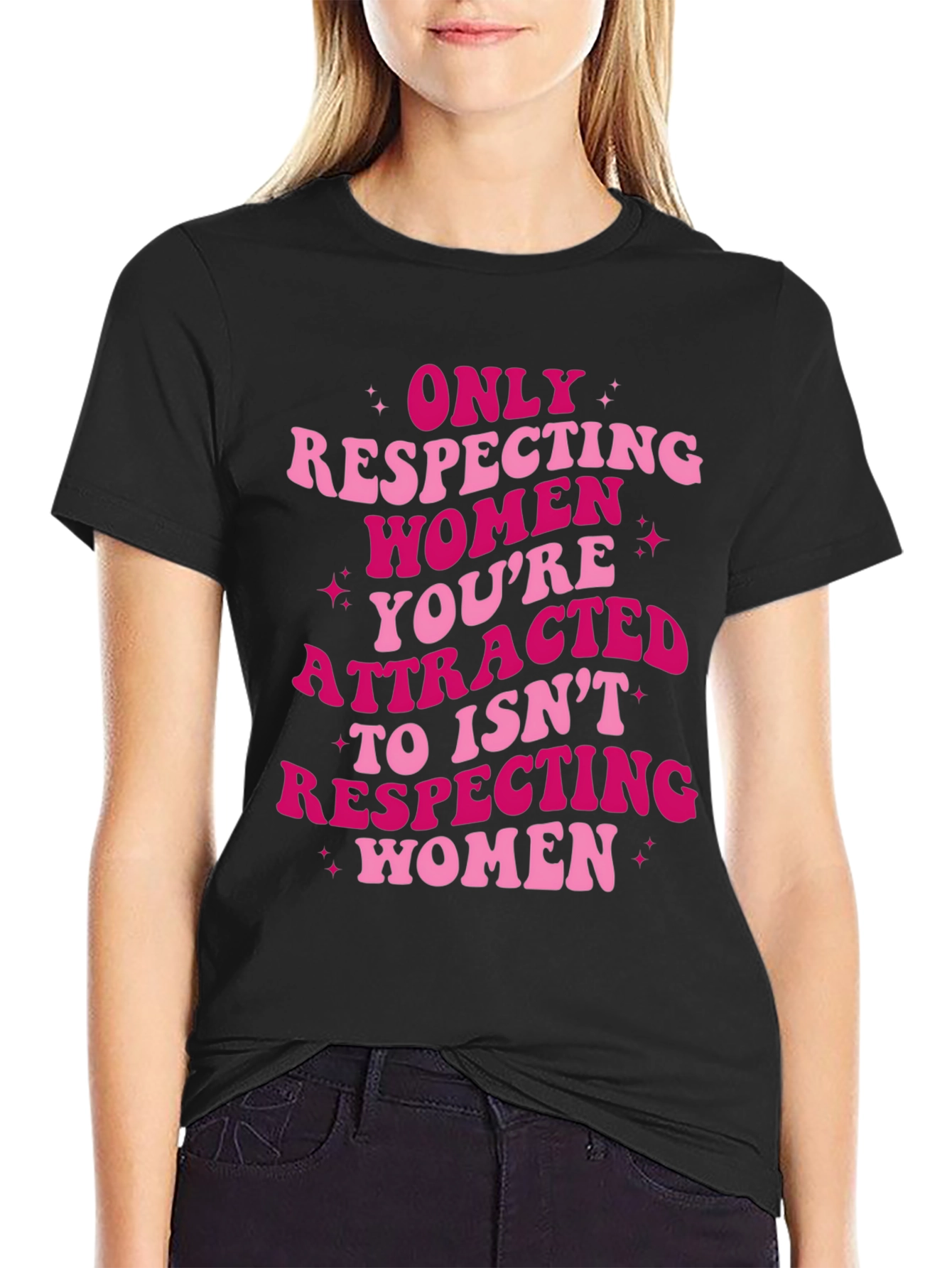 Respect Women Graphic Tee - Black