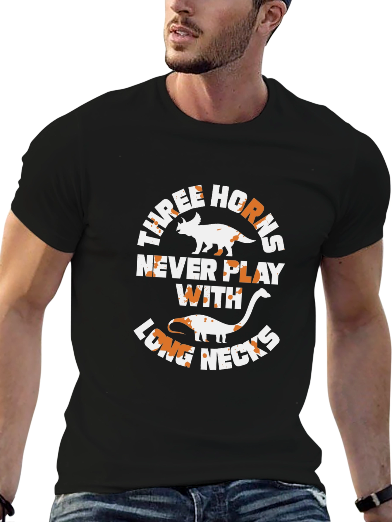 Dinosaur T-Shirt: Three Horns Long Necks Tee
