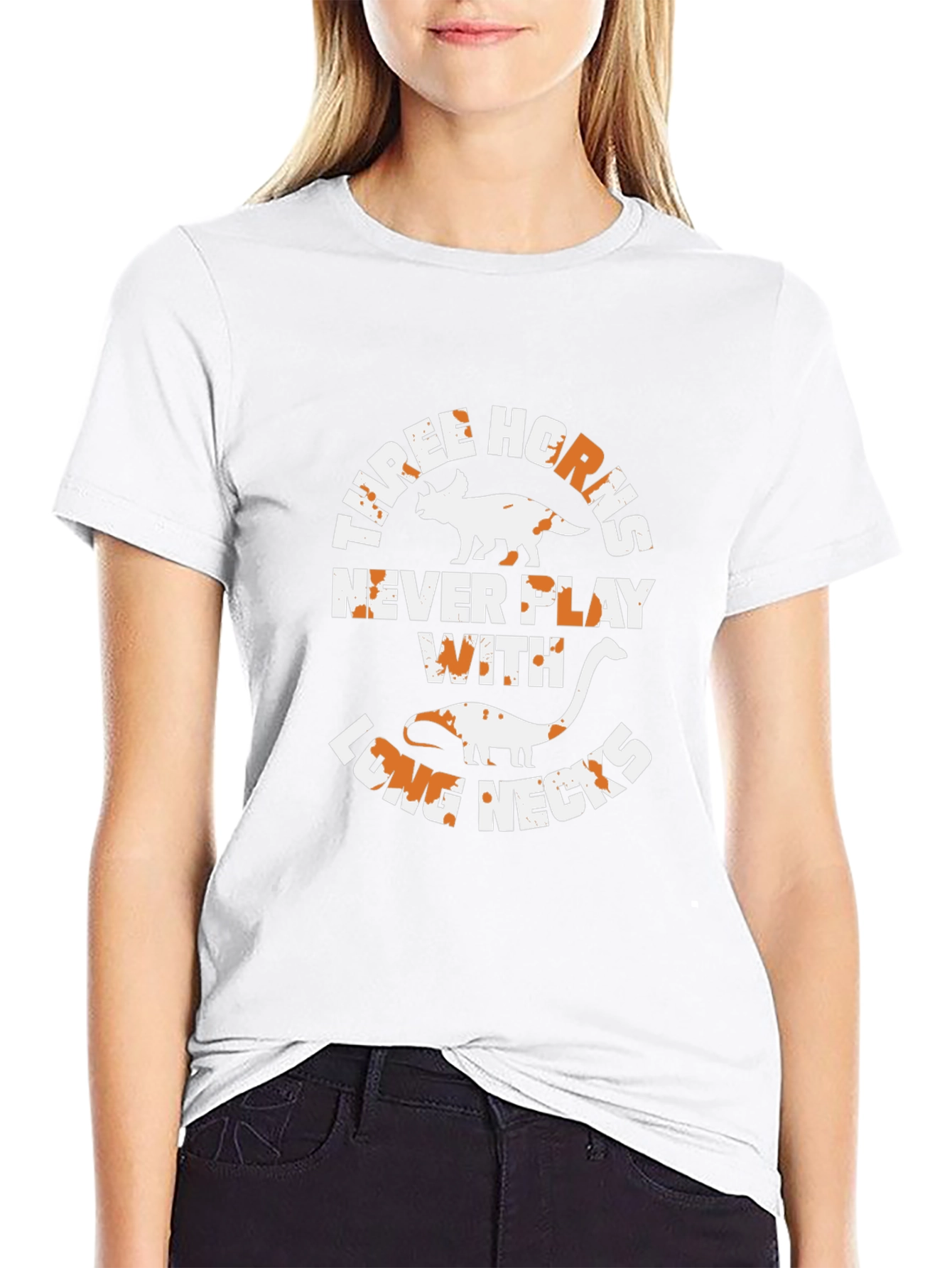 Dinosaur T-Shirt: Three Horns Long Necks Tee