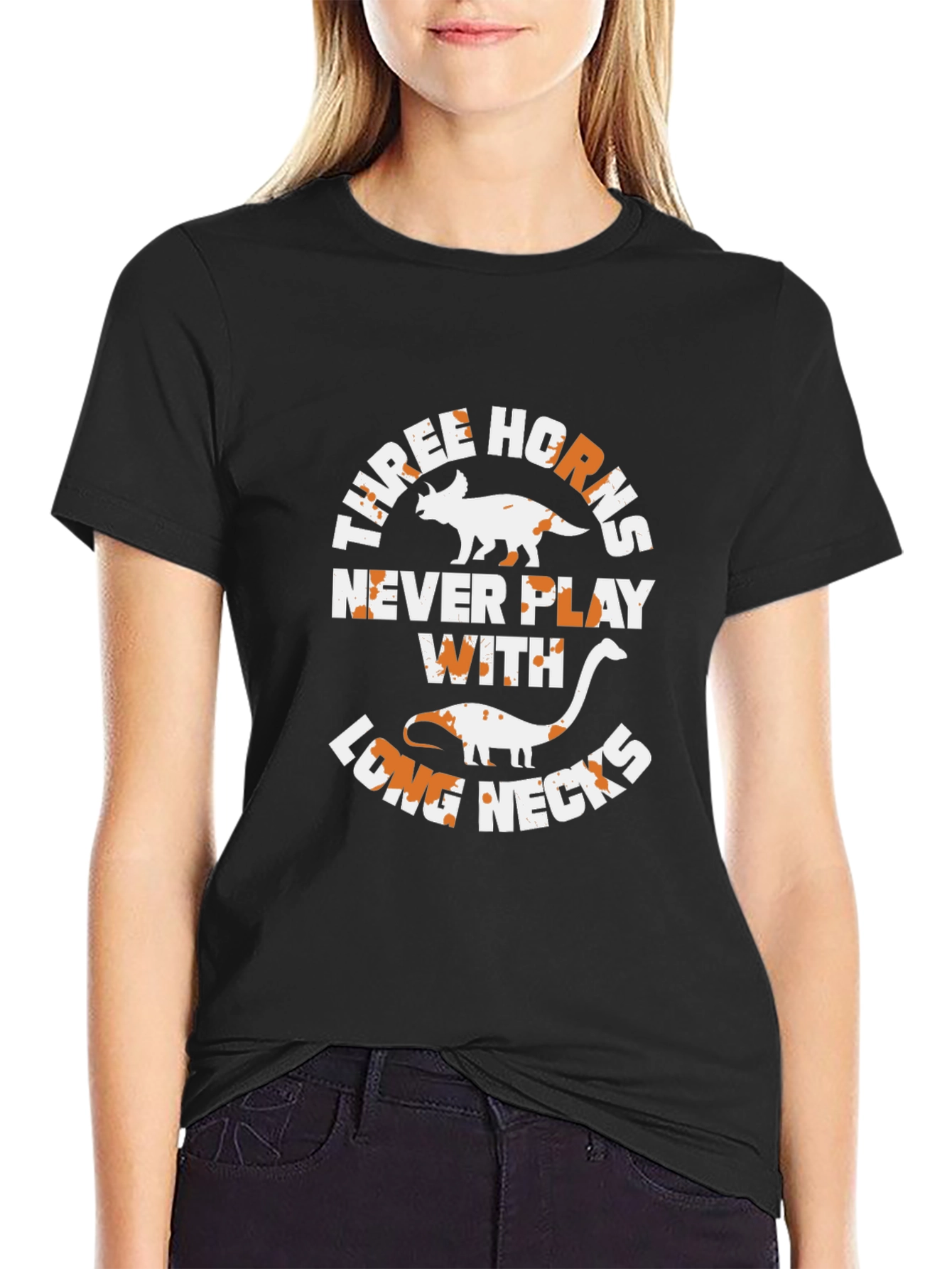 Dinosaur T-Shirt: Three Horns Long Necks Tee