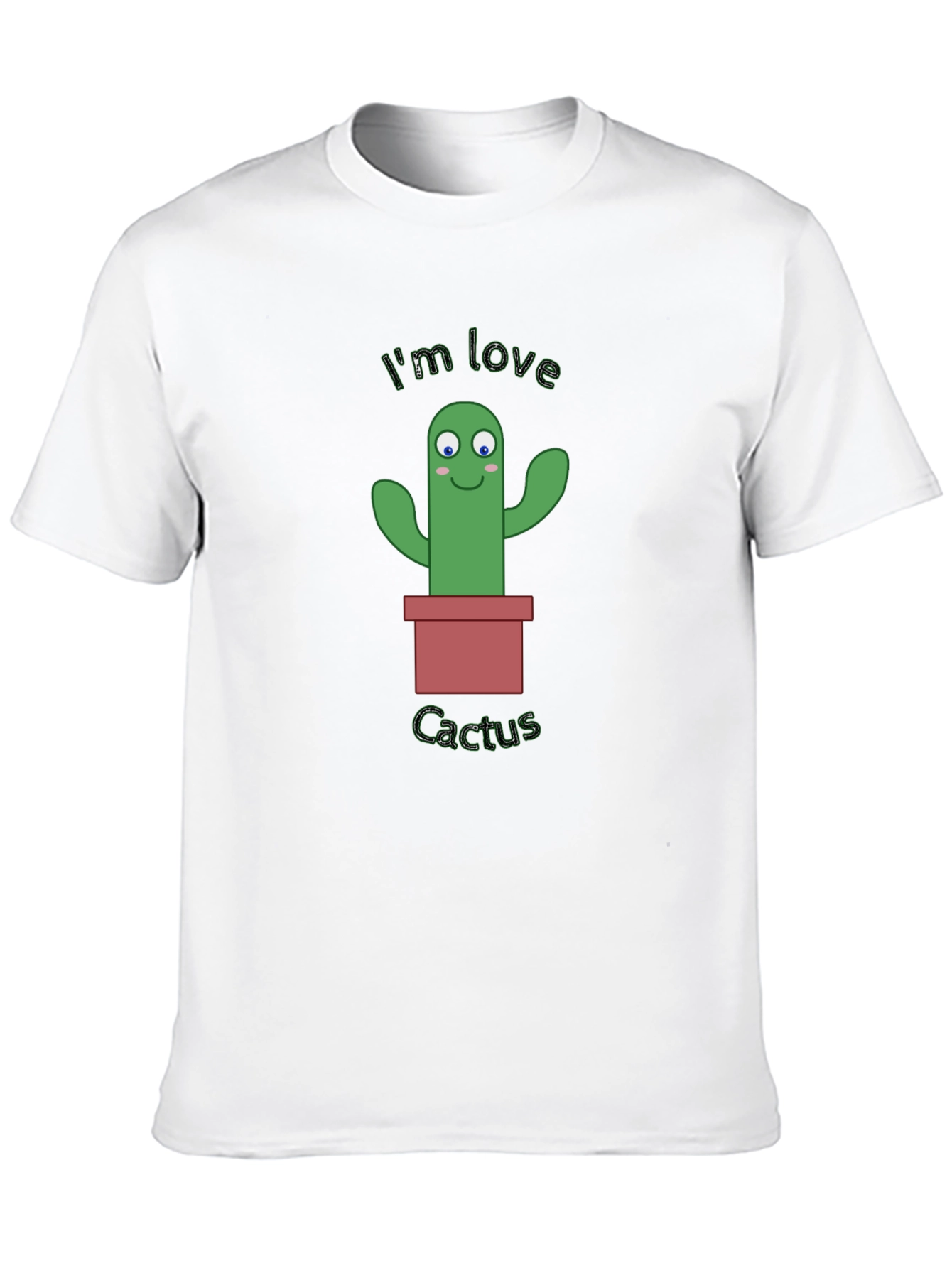 Im Love Cactus Graphic Mens Black T-Shirt