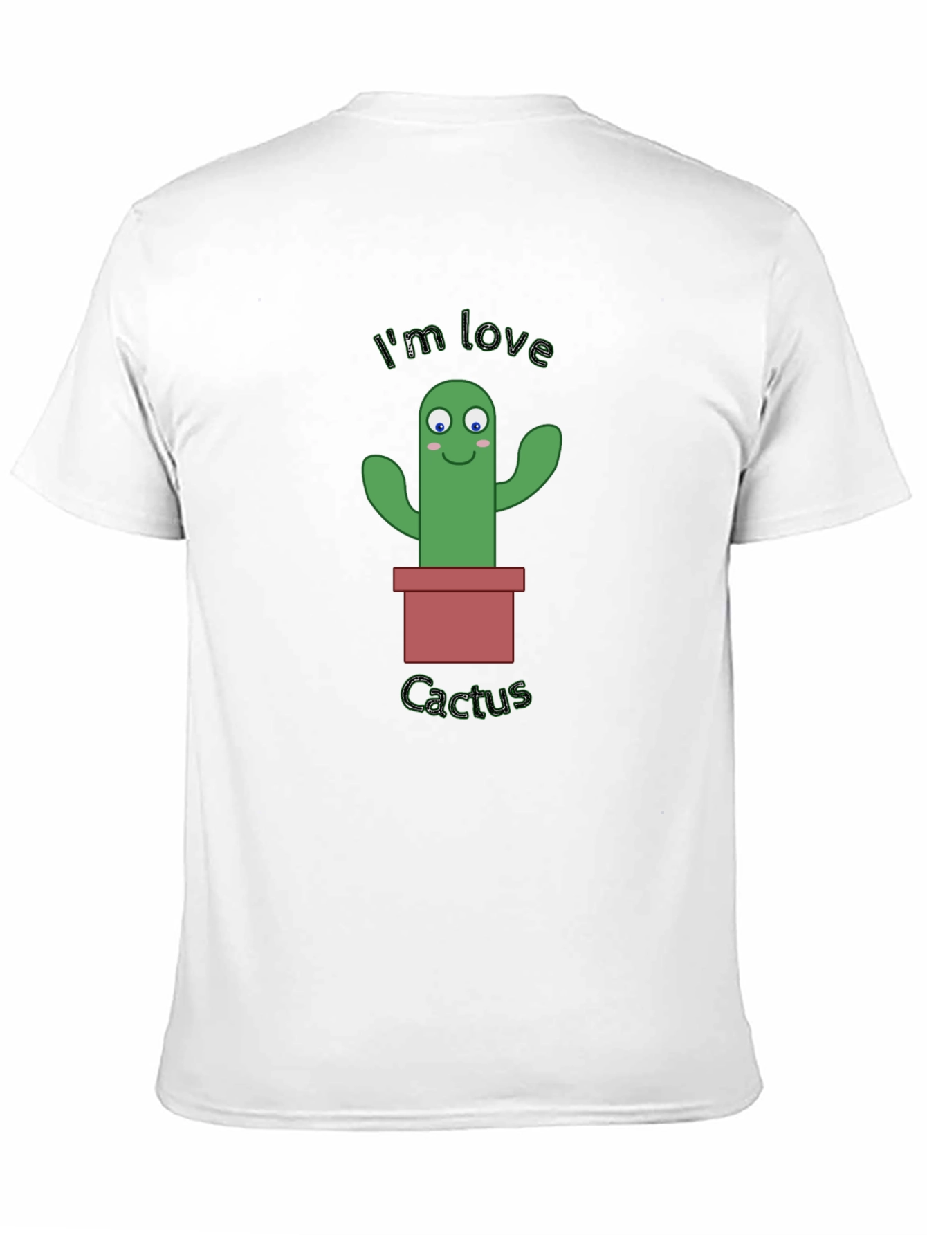 Im Love Cactus Graphic Mens Black T-Shirt