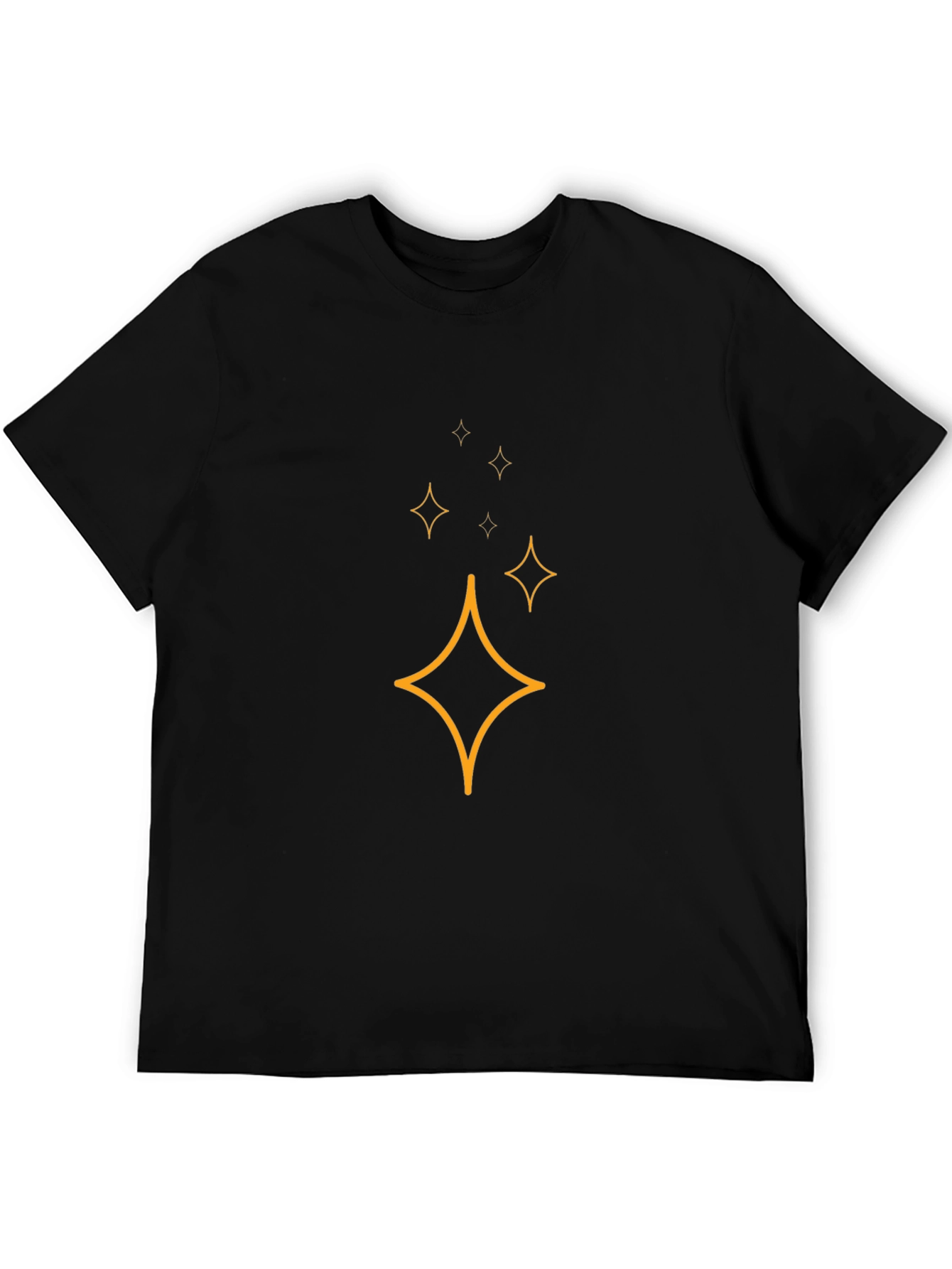 Mens Black T-Shirt with Star Sparkle Design