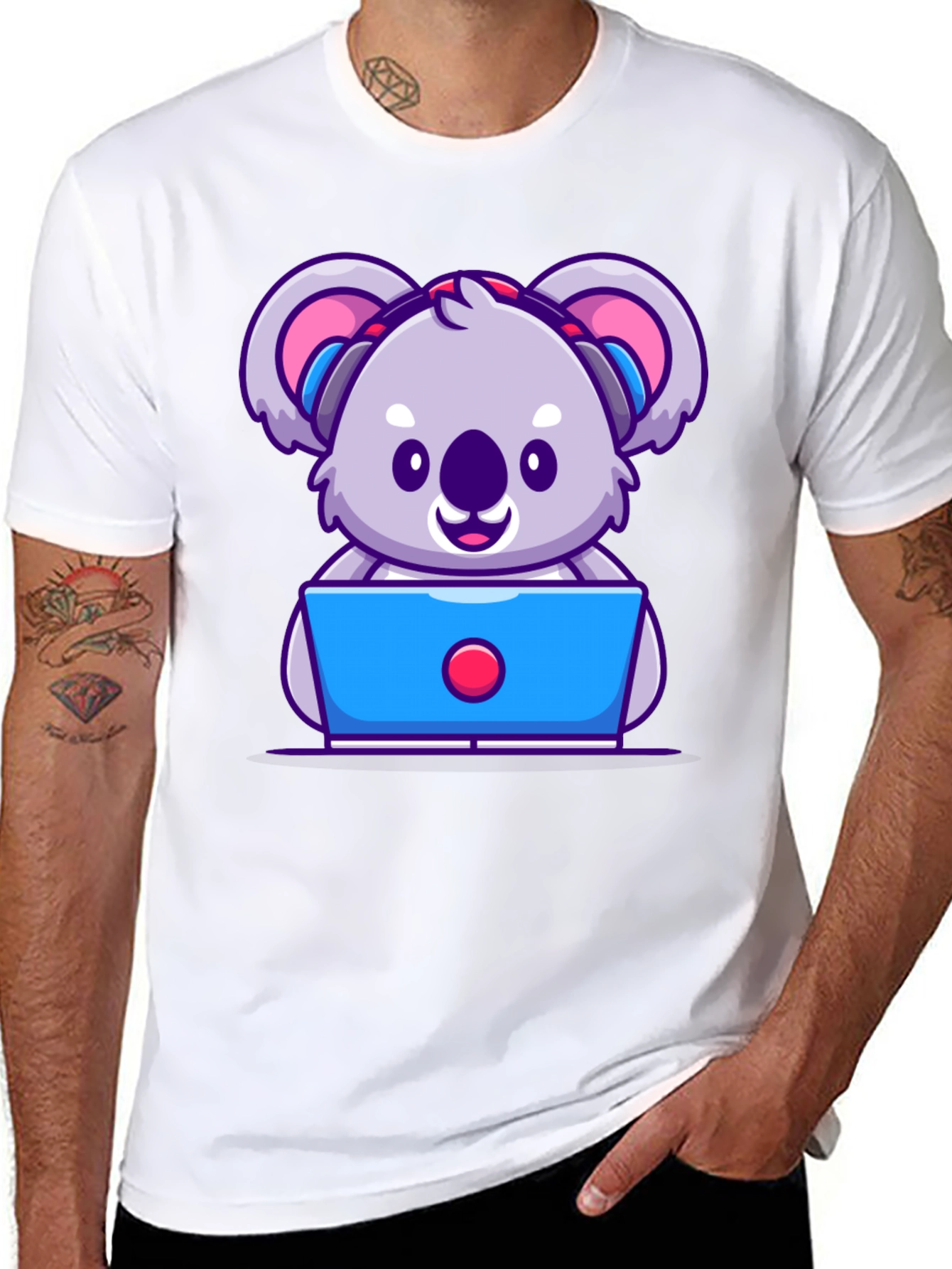 Cute Koala Programmer Graphic T-Shirt