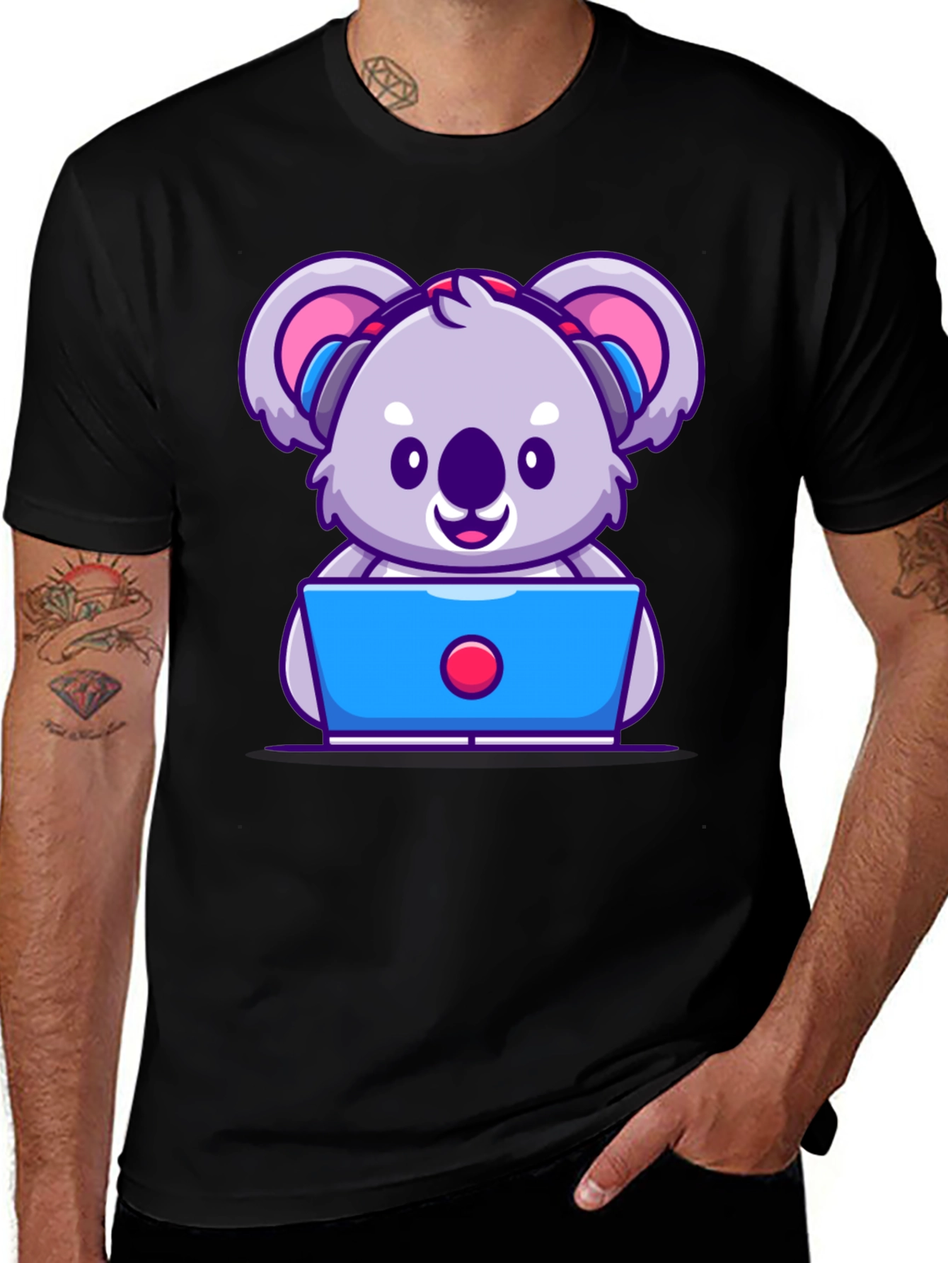 Cute Koala Programmer Graphic T-Shirt