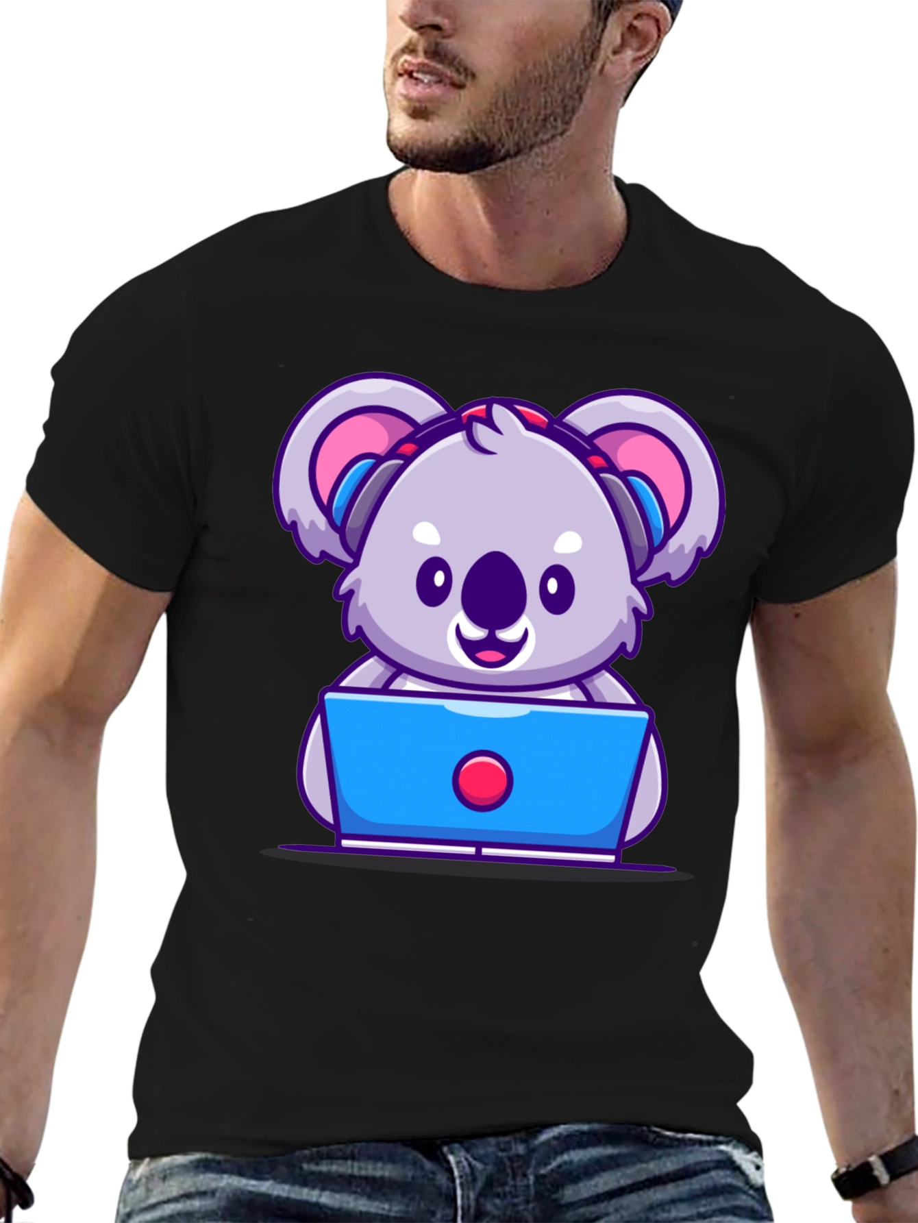 Cute Koala Programmer Graphic T-Shirt