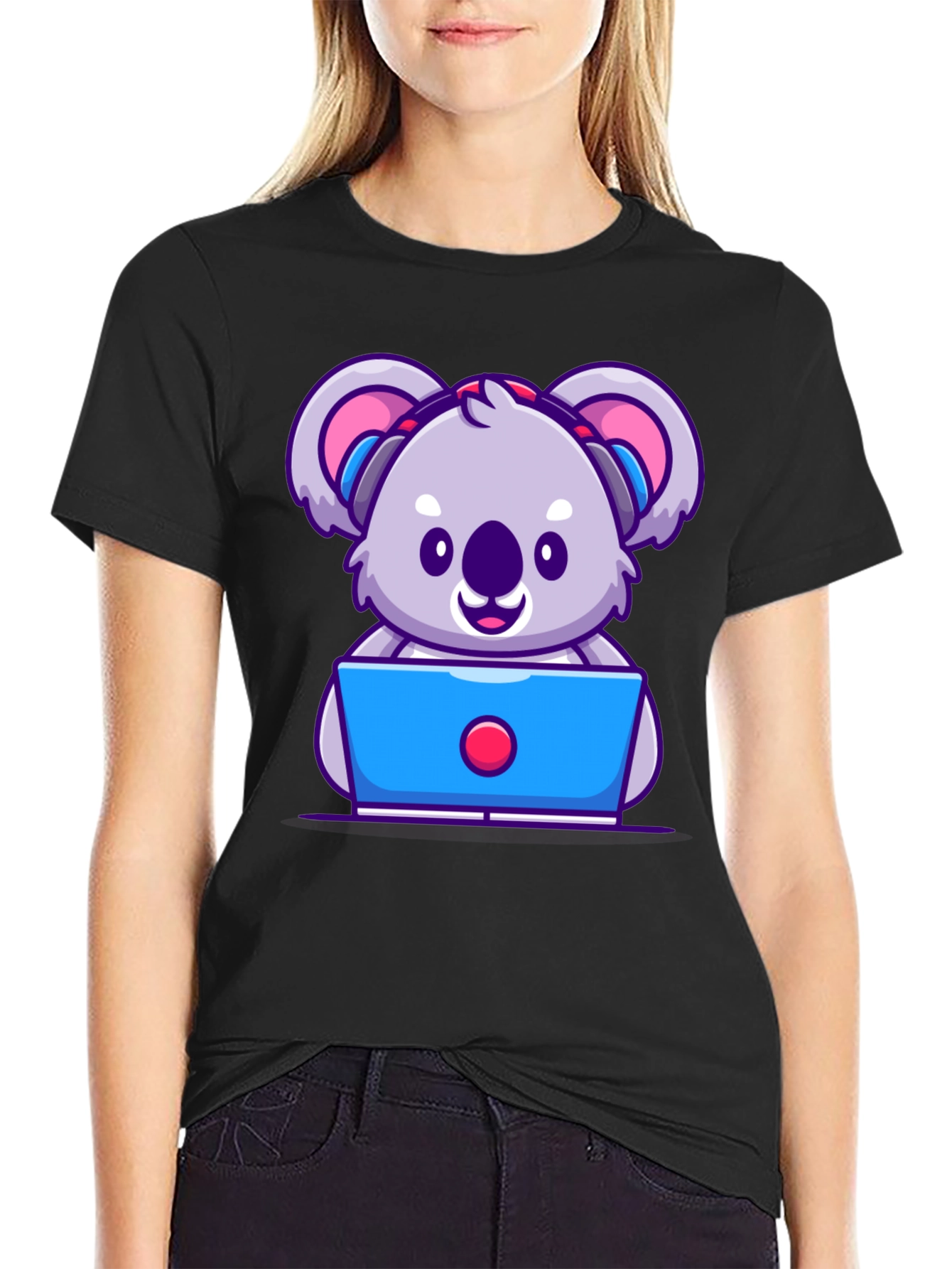 Cute Koala Programmer Graphic T-Shirt