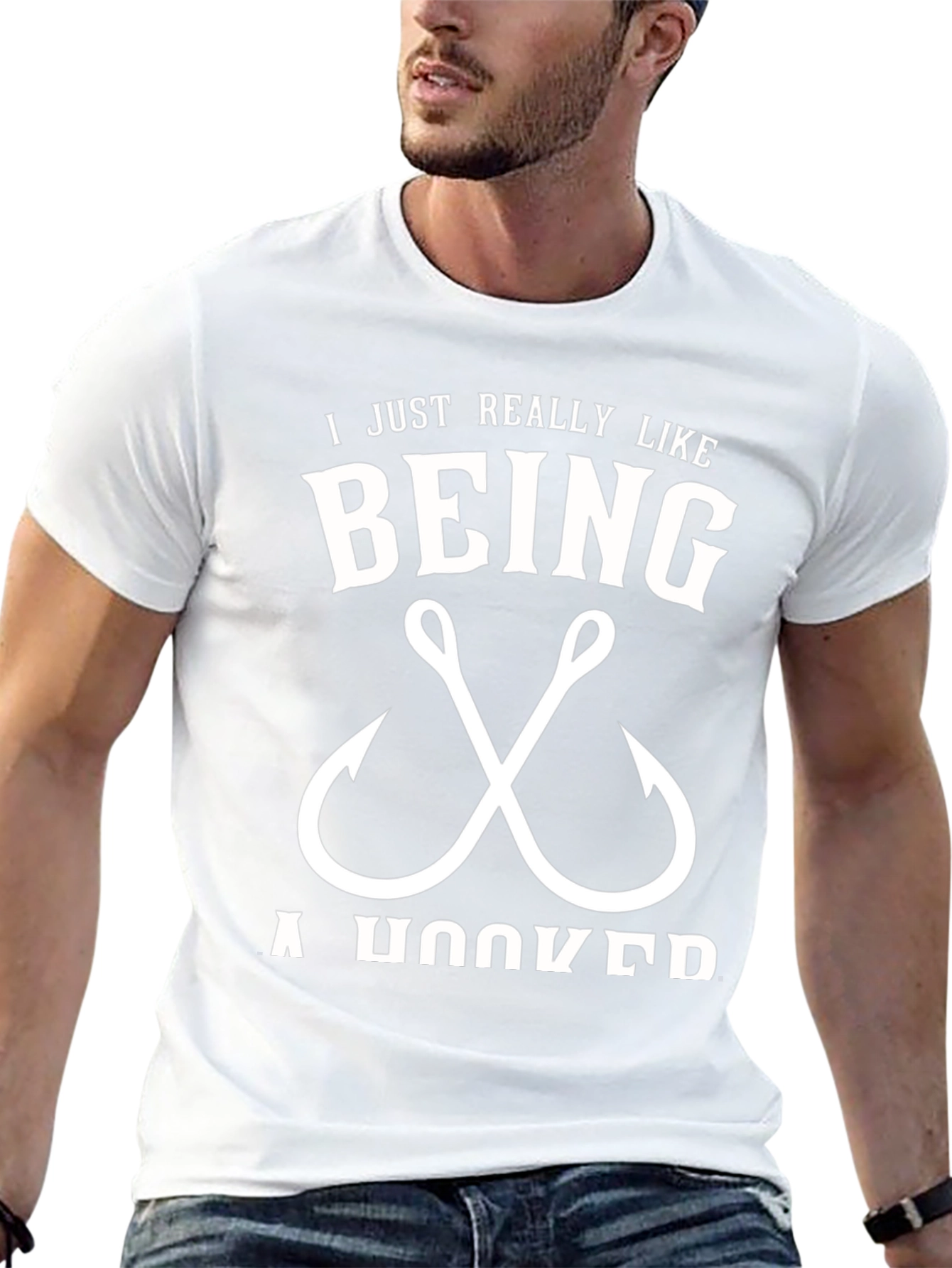 I Just Really Like Being Hooked Fishing T-Shirt