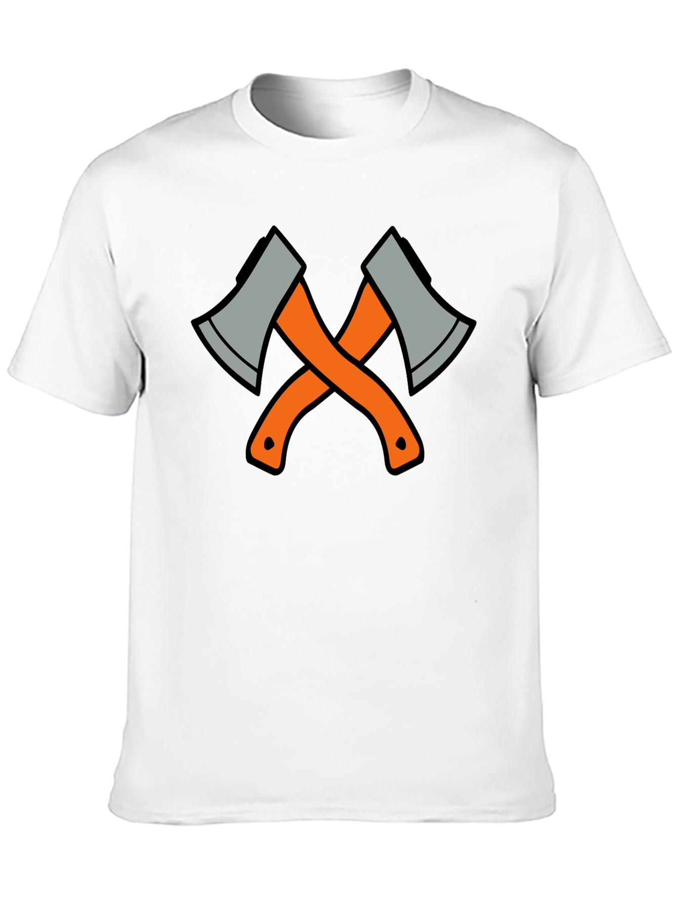 Crossed Axes Graphic Tee - Black Cotton T-Shirt