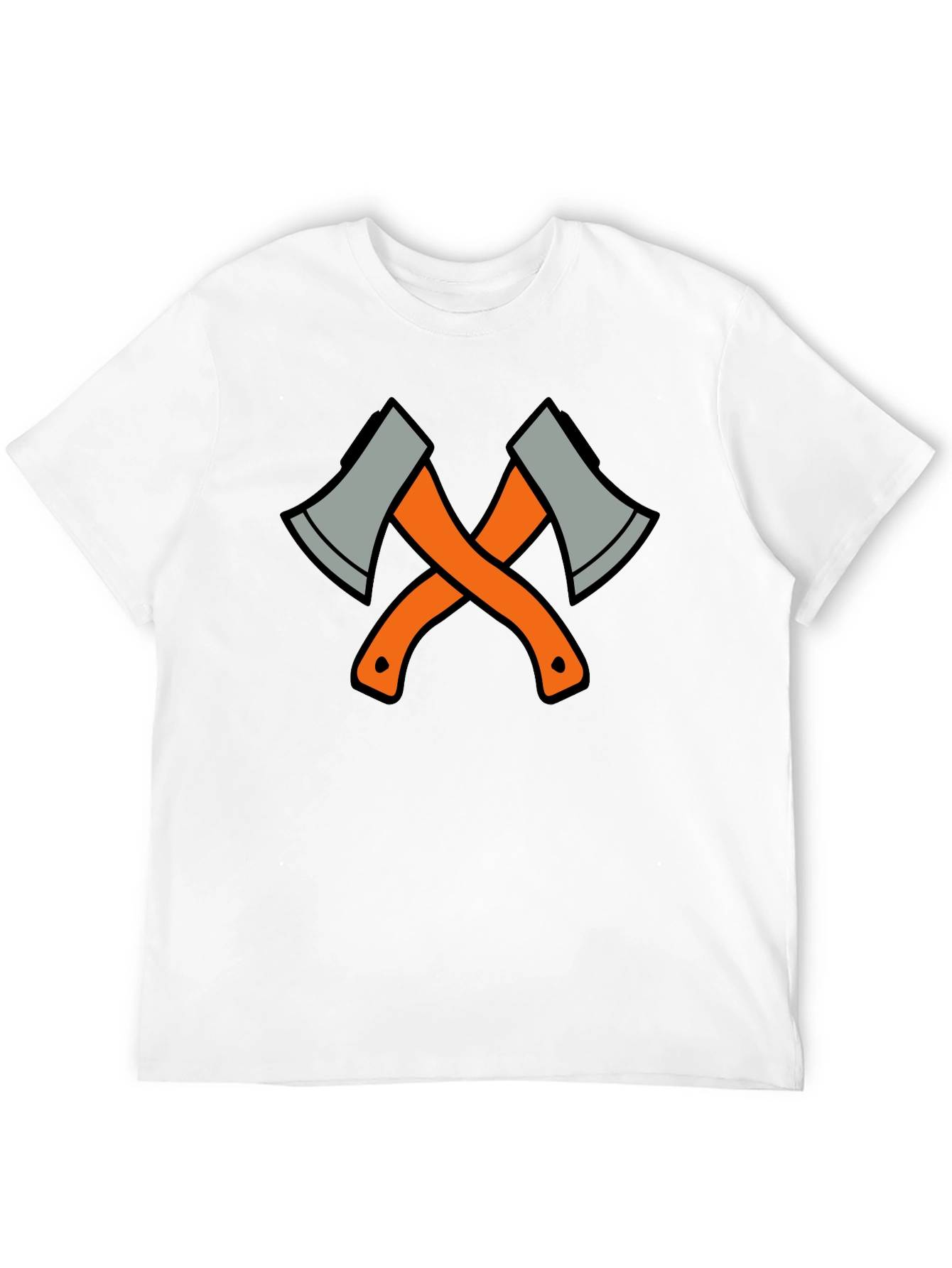 Crossed Axes Graphic Tee - Black Cotton T-Shirt